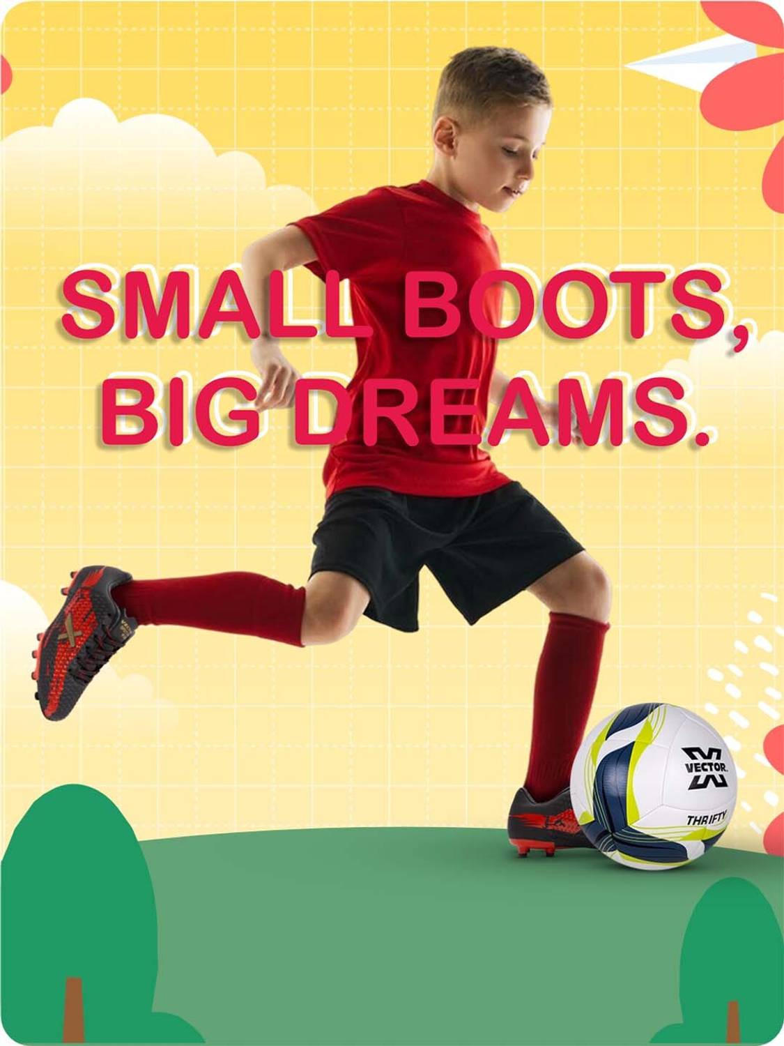 VECTOR X Boys & Girls Lace Football Shoes Black - Image 3