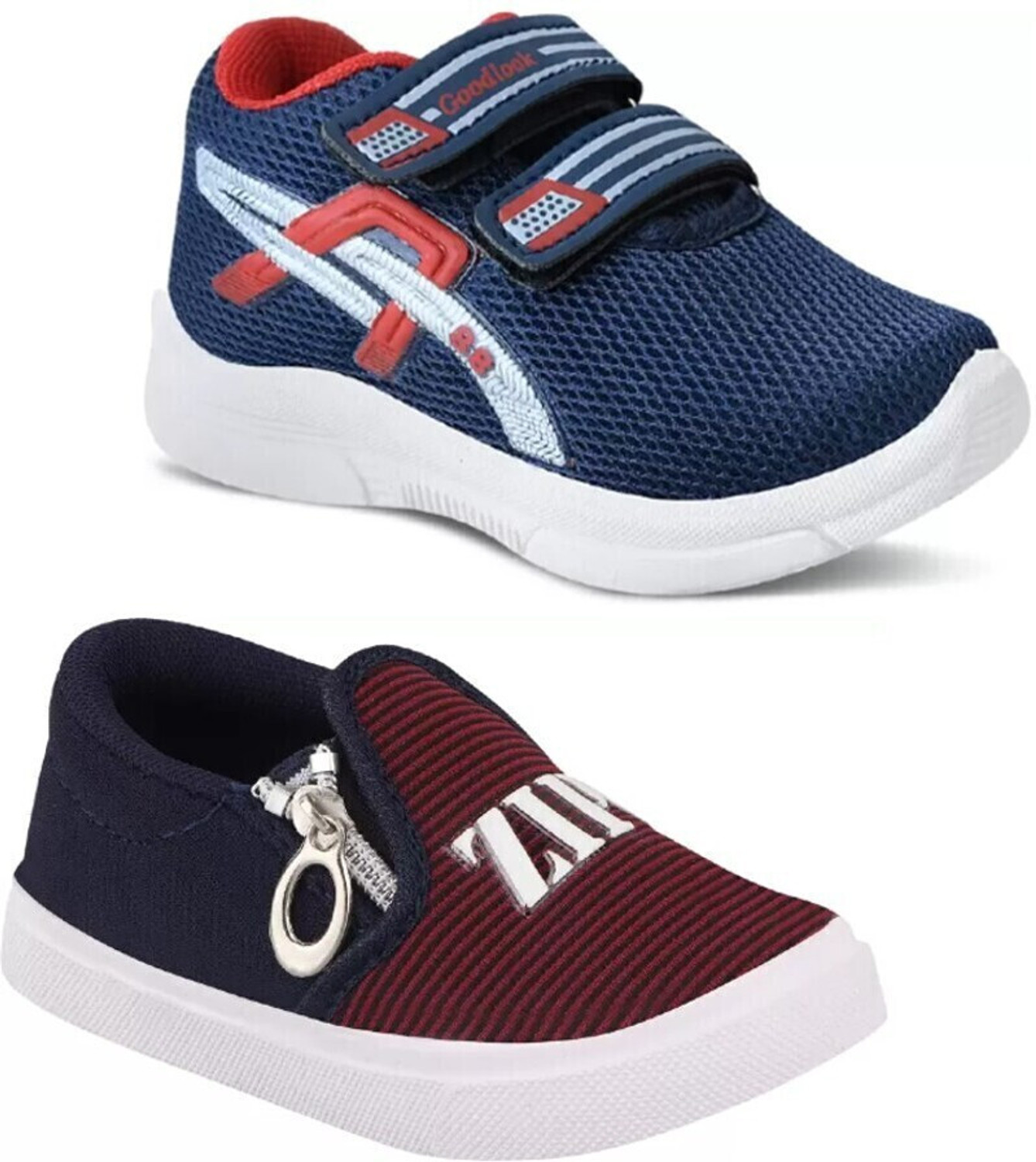 Image of Firstcliq Zip Running Shoes For Boys (Multicolor, 4-4.5 Years)