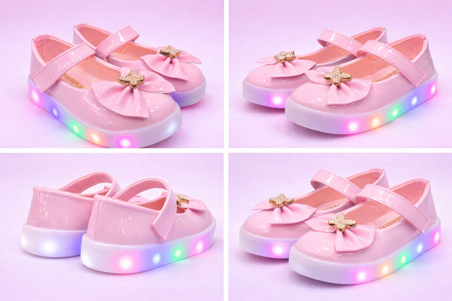 Image of BABYWALKX Girls Velcro LED Shoes