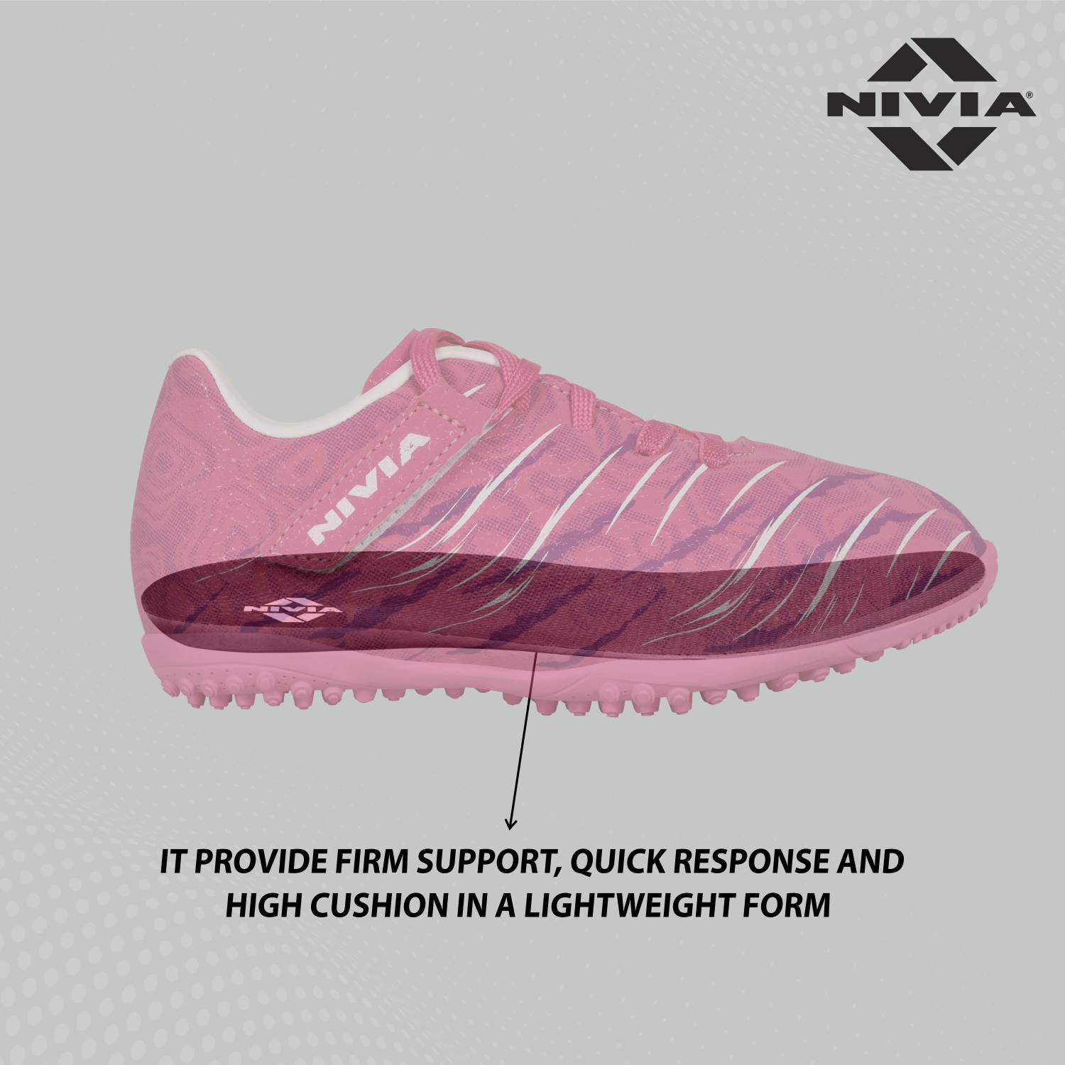 NIVIA Boys & Girls Velcro Running Shoes Red - Image 5