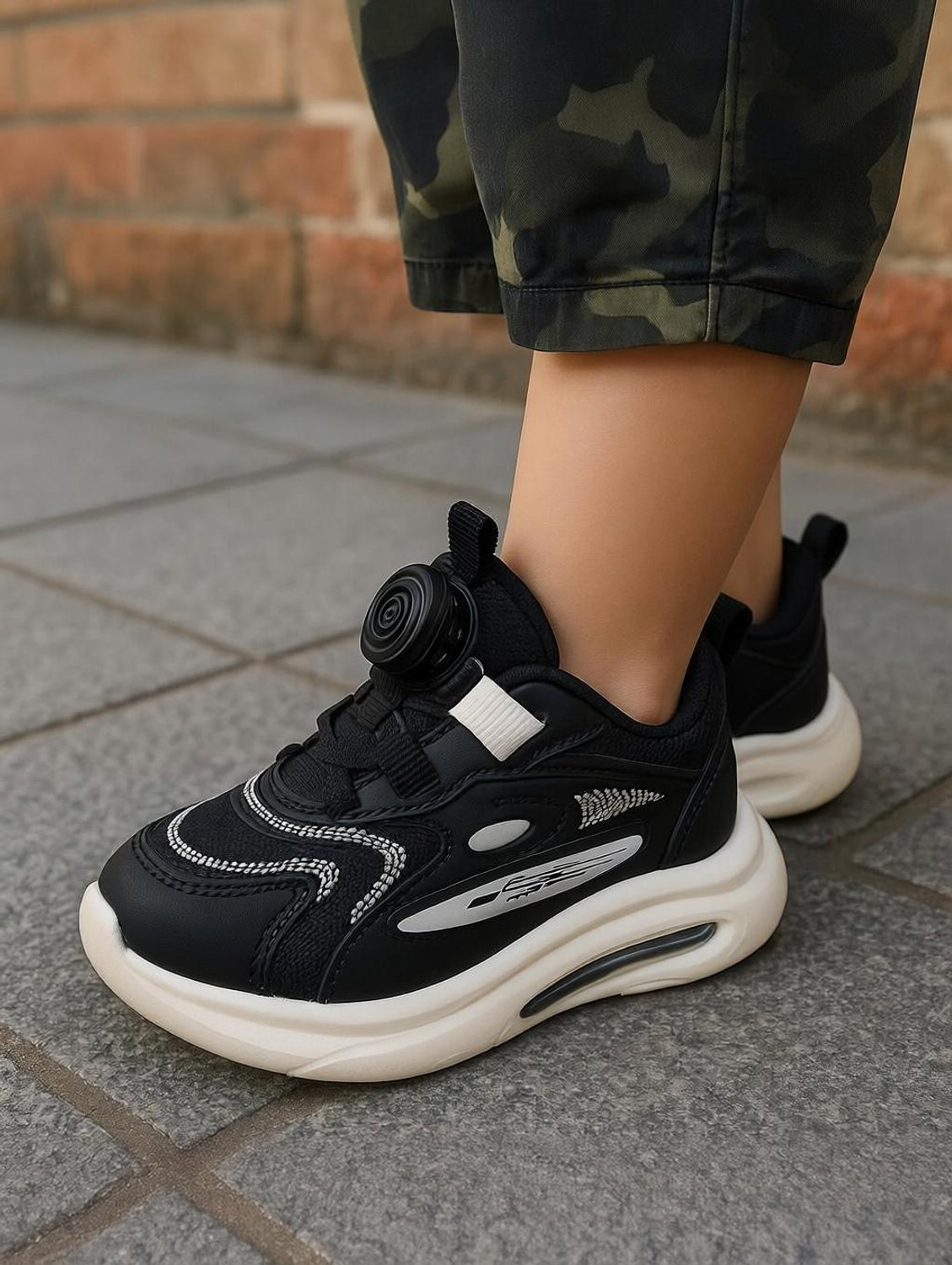 Image of ZNSROYAL Boys & Girls Buckle Sneakers