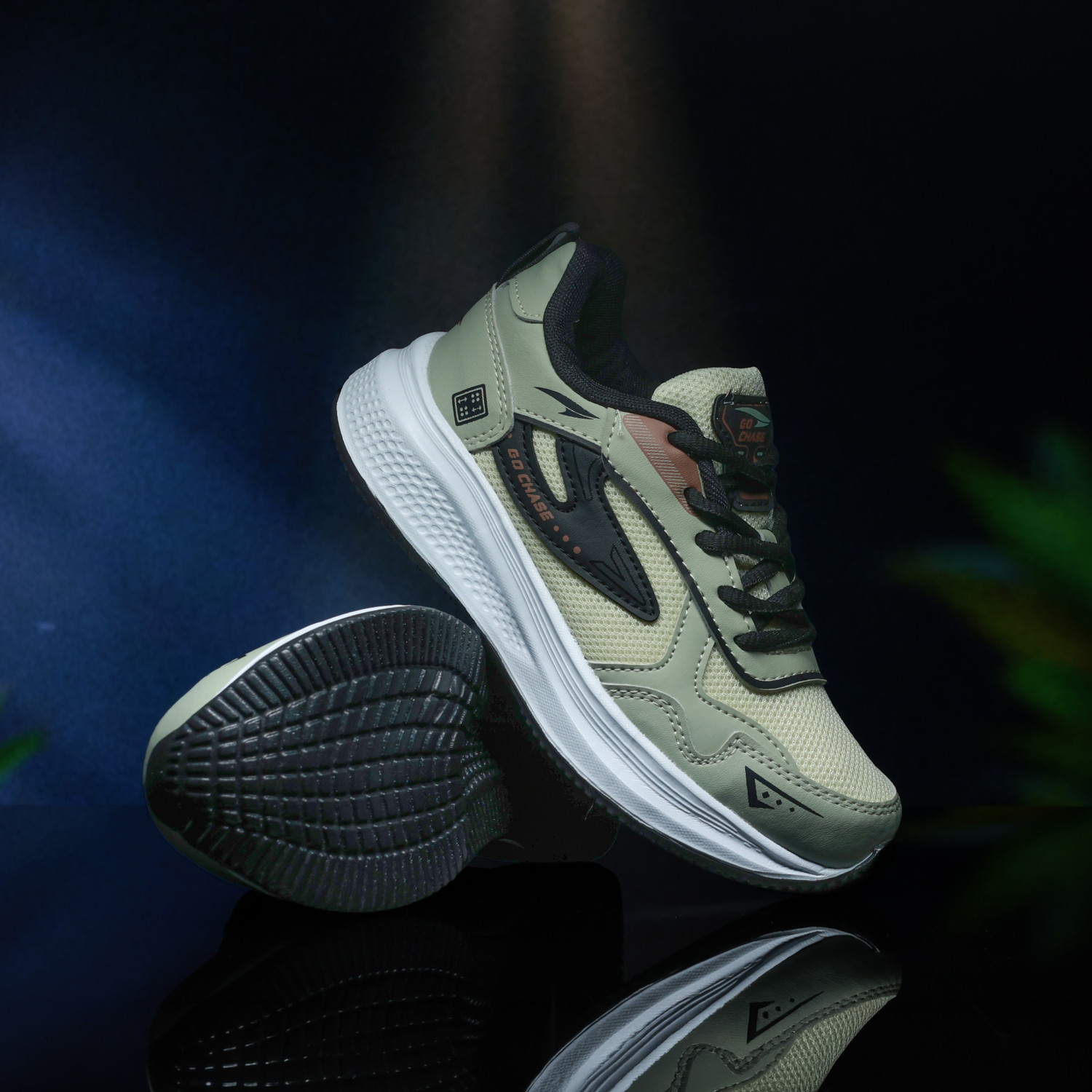 Image of asian Lace Running Shoes For Boys (Green, 10-11 Years)