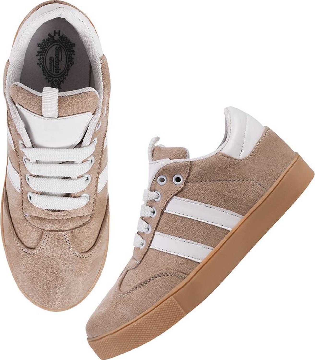 SHOETOPIA Boys Beige Lace Sneakers - Image 2