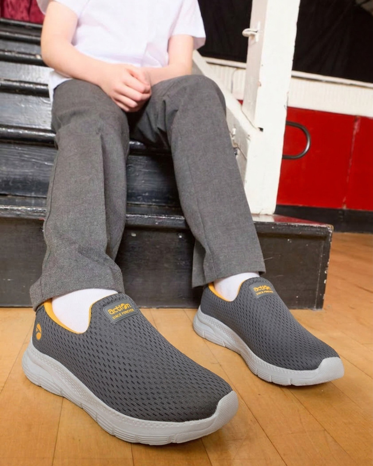 Image of action Athleo MASTER-424 Durable Comfortable Breathable Lighweight Sports Slip-On Boys Slip on Running Shoes