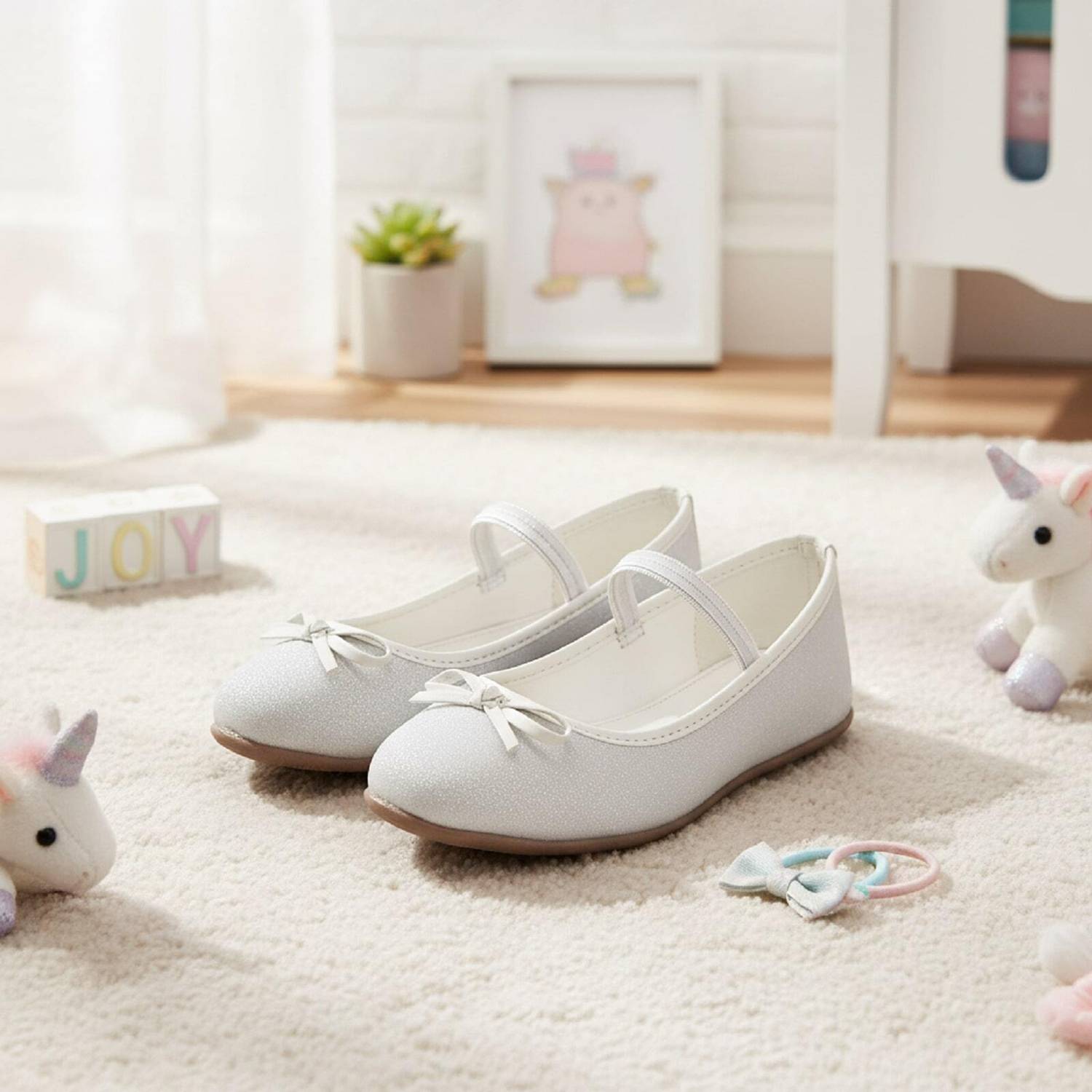 BOYZ N GALZ Girls Velcro Ballerinas
