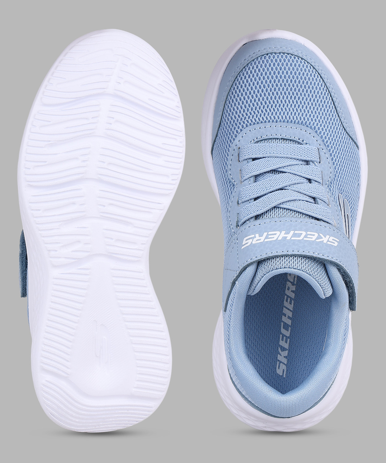 Image of Skechers Velcro Sneakers For Girls (Blue, 6-7 Years)