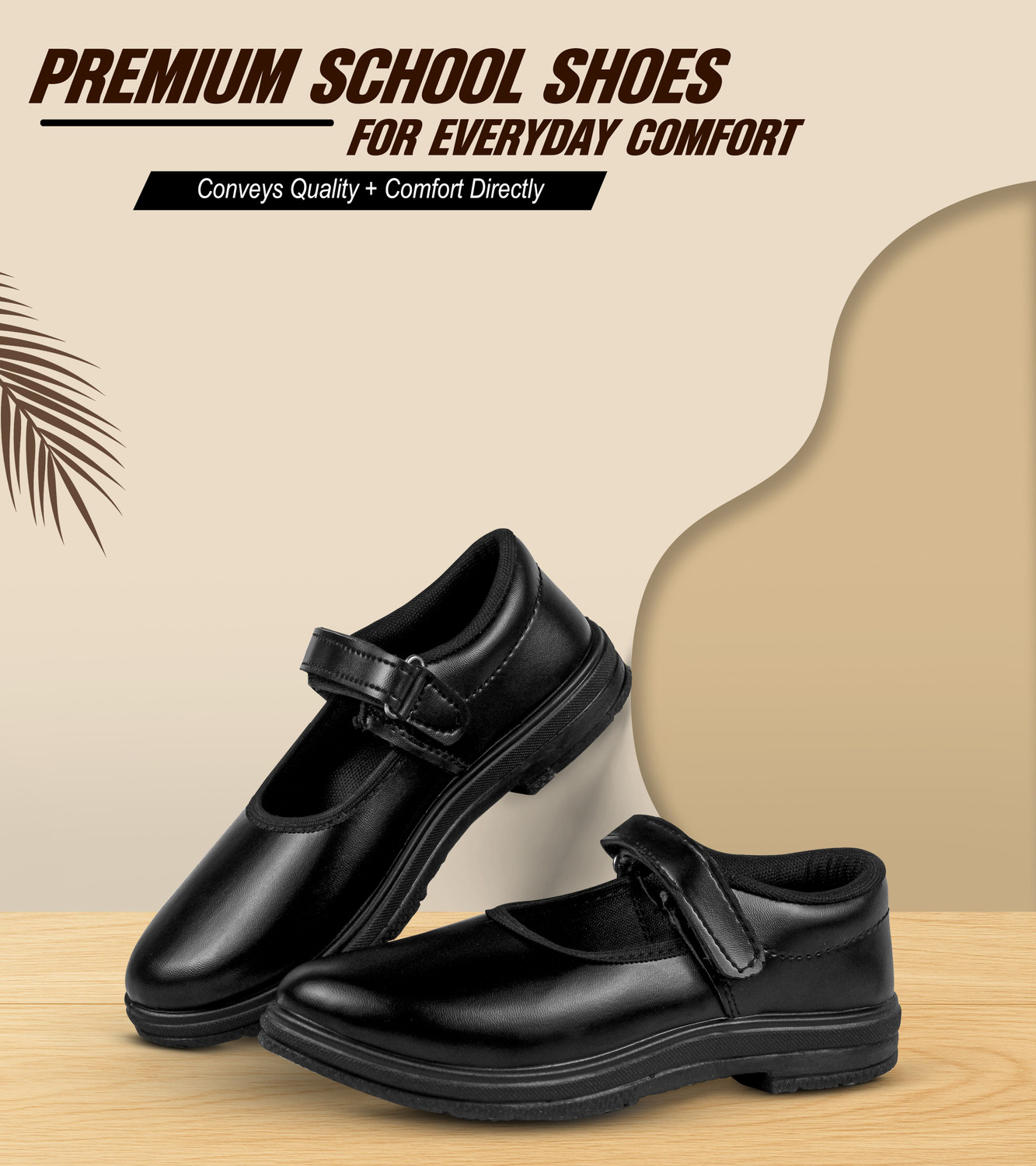 Image of KOSY Girls Velcro School Shoes