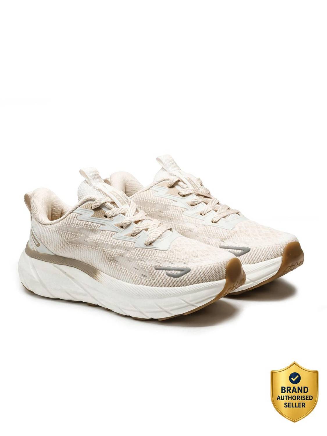 Asian Boys Beige Lace Running Shoes - Image 1
