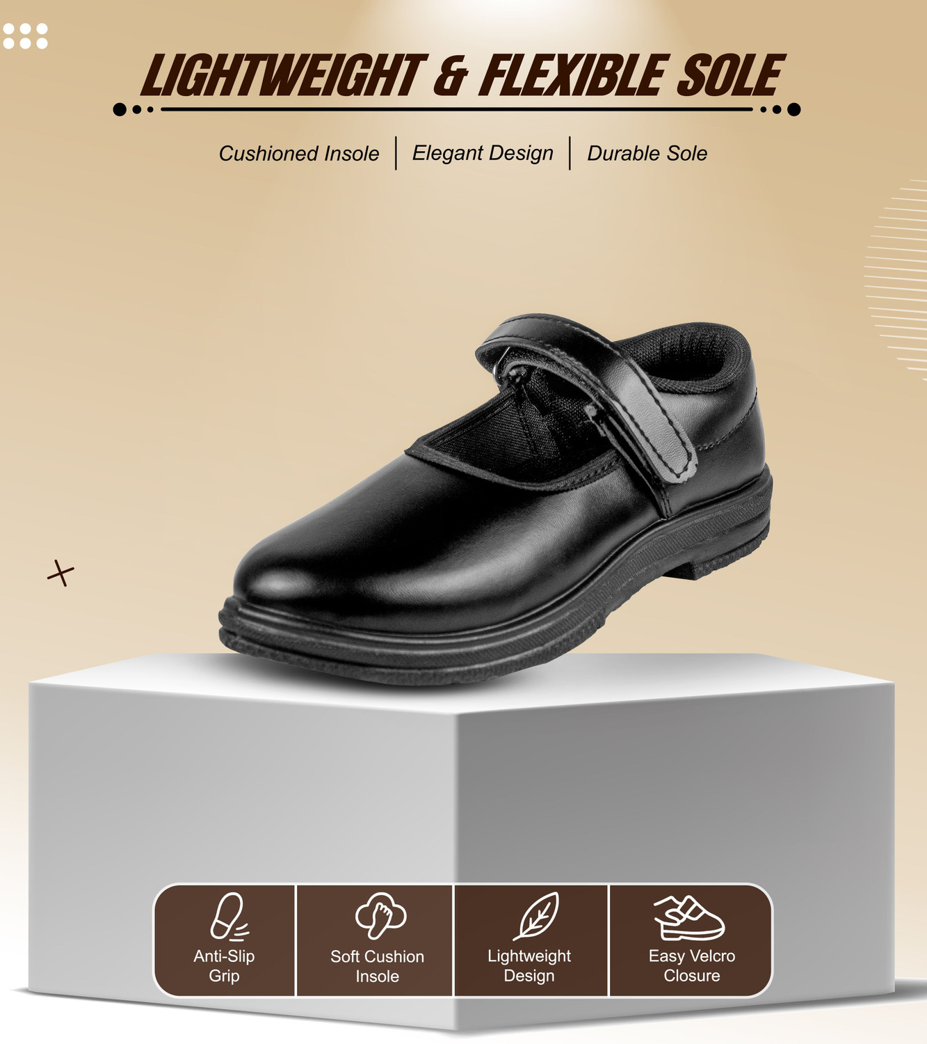 Image of KOSY Girls Velcro School Shoes