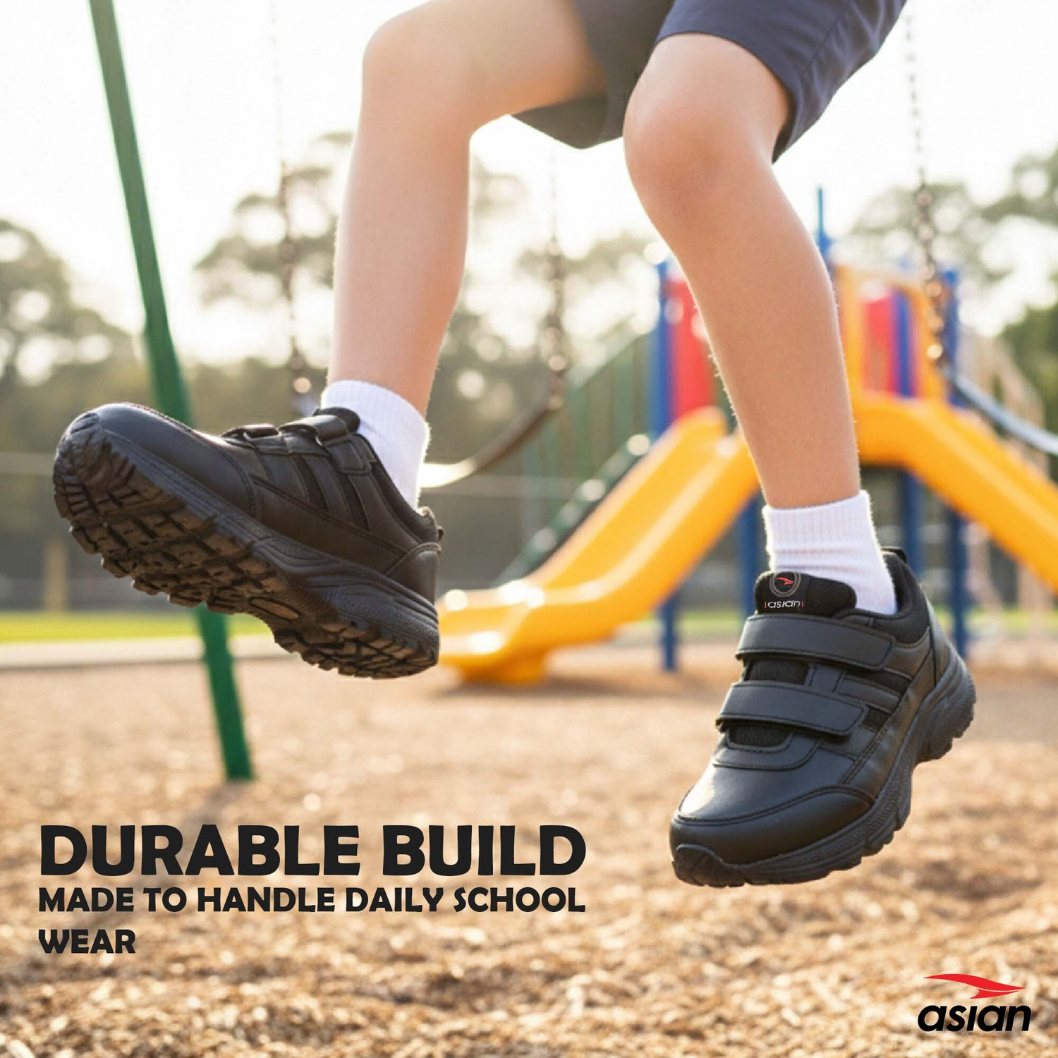 Image of asian Boys & Girls Velcro School Shoes