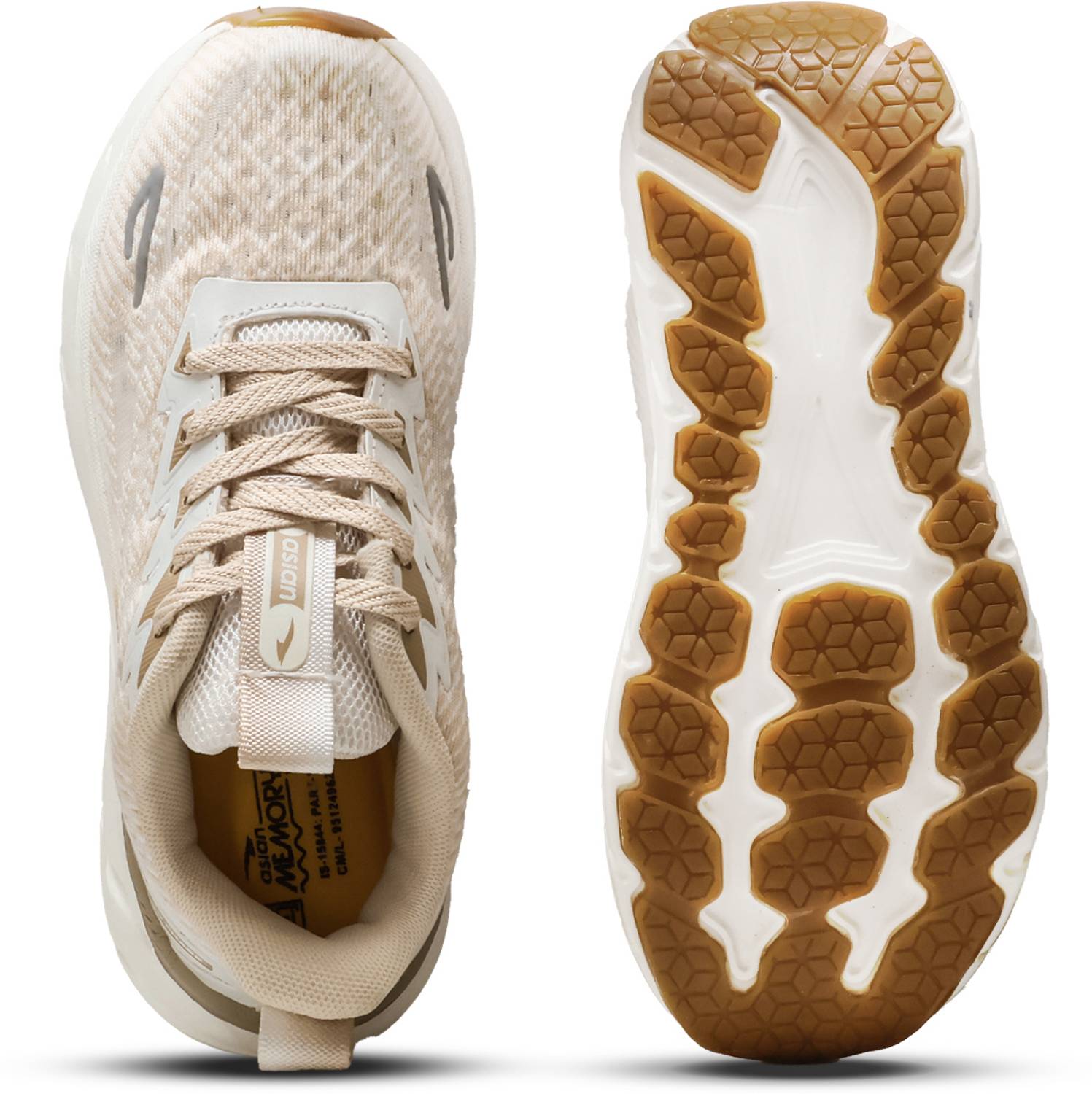 Asian Boys Beige Lace Running Shoes - Image 2