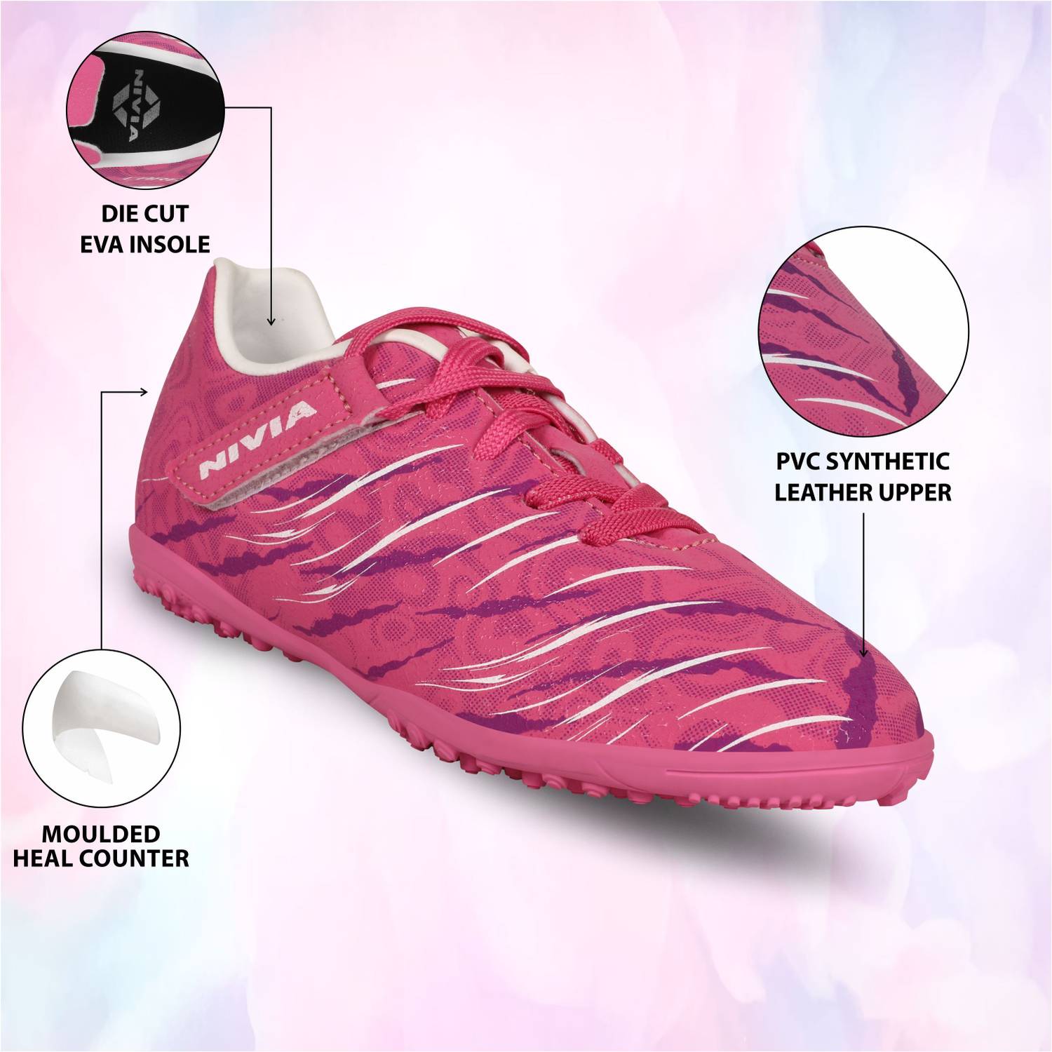 NIVIA Boys & Girls Velcro Running Shoes Red - Image 2