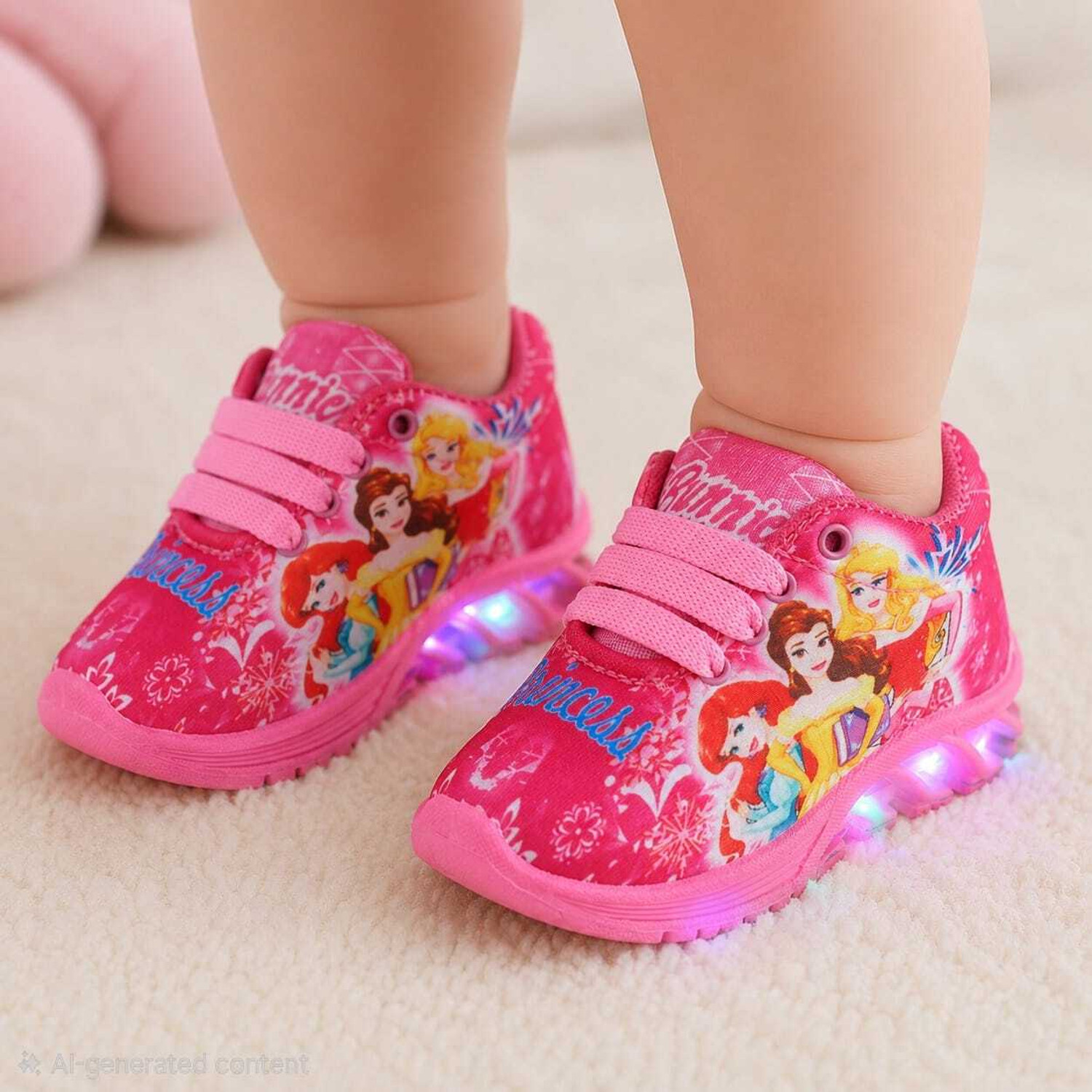 Image of BUNNIES Disney Princess Girls Lace LED Shoes