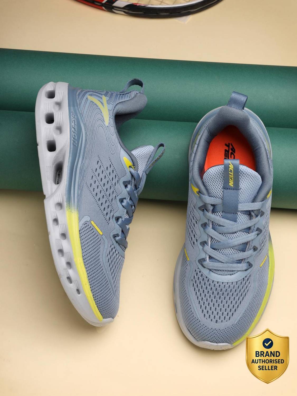 action Boys Gray Lace Running Shoes - Image 1