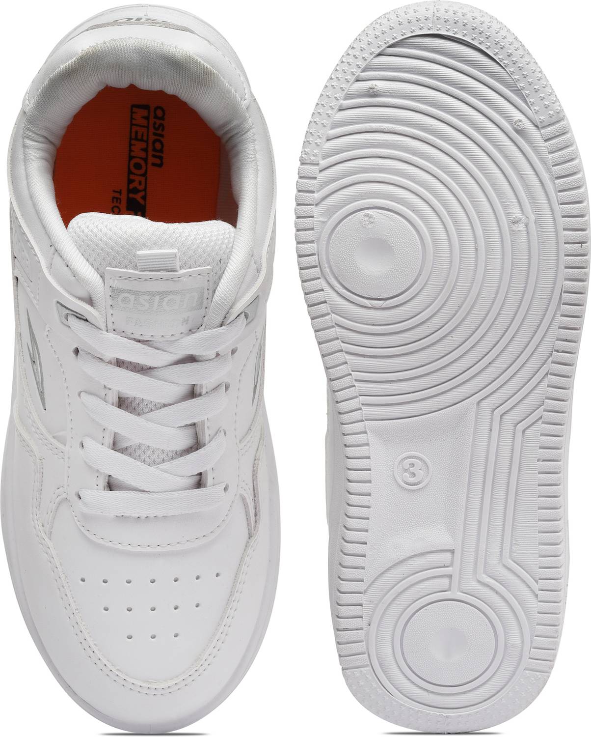 Asian Boys White Lace Sneakers - Image 2