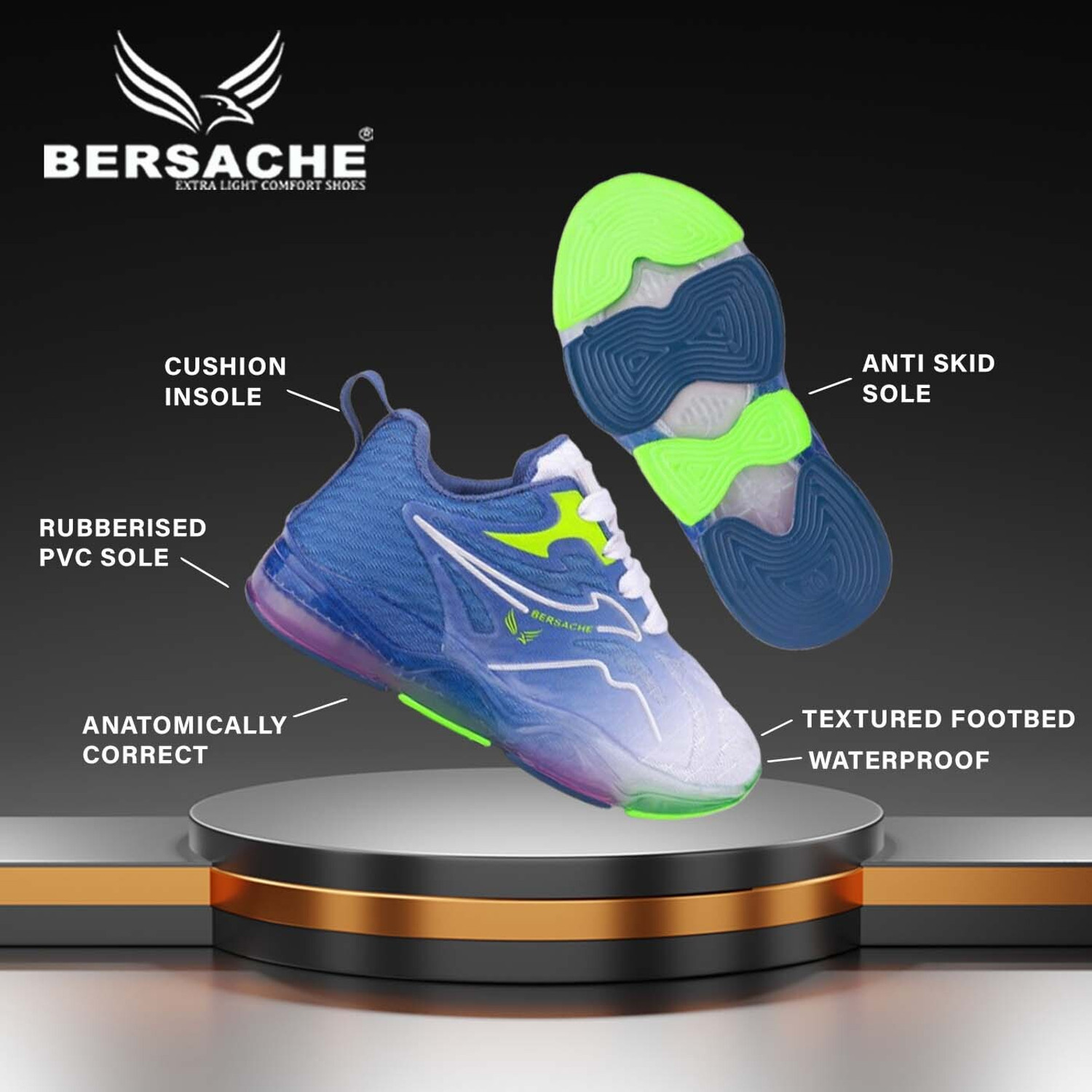 Image of BERSACHE Boys & Girls Lace LED Shoes