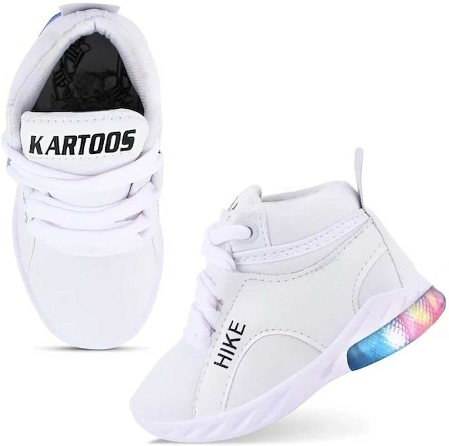 Image of Santhanakid Lace Walking Shoes For Boys & Girls (White, 3-3.5 Years)