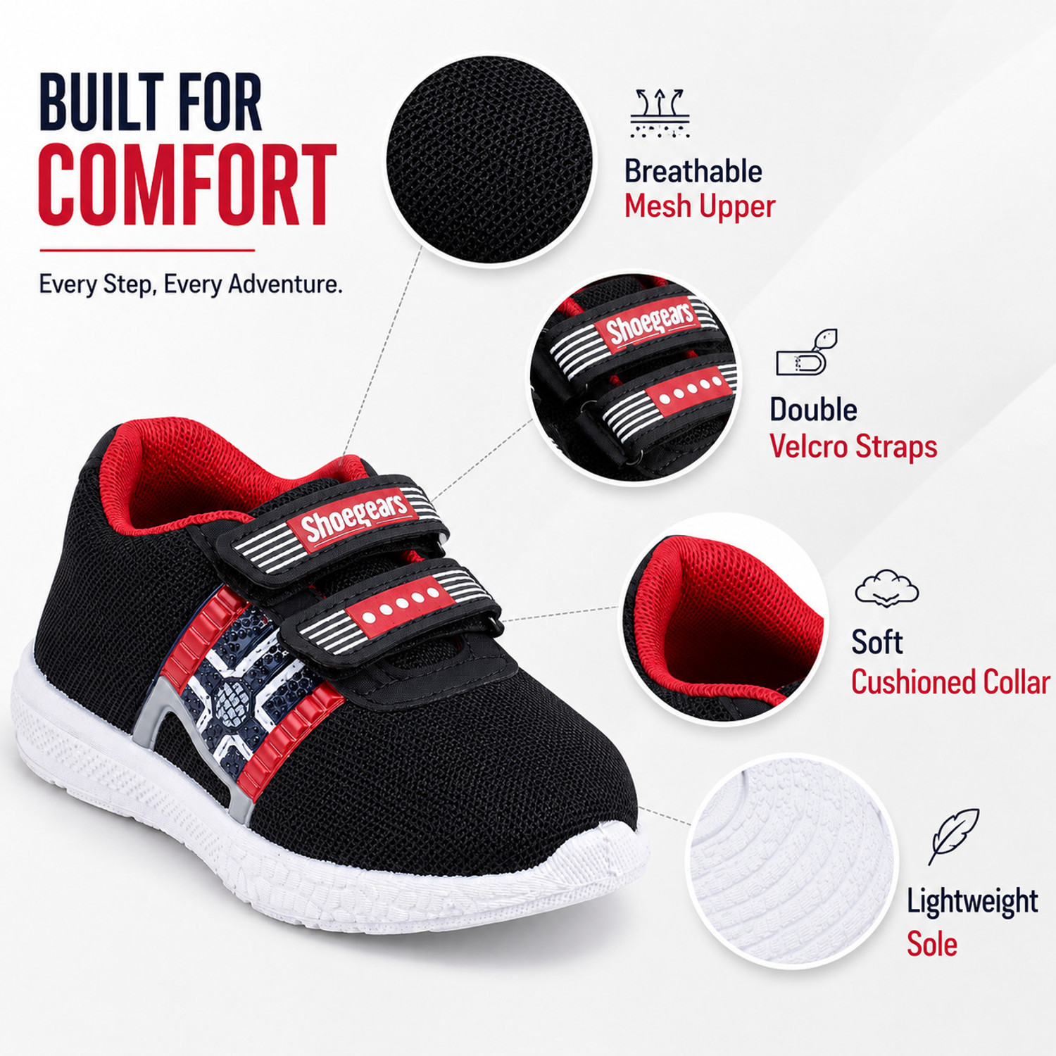 Image of Shoegears Boys Velcro Sneakers