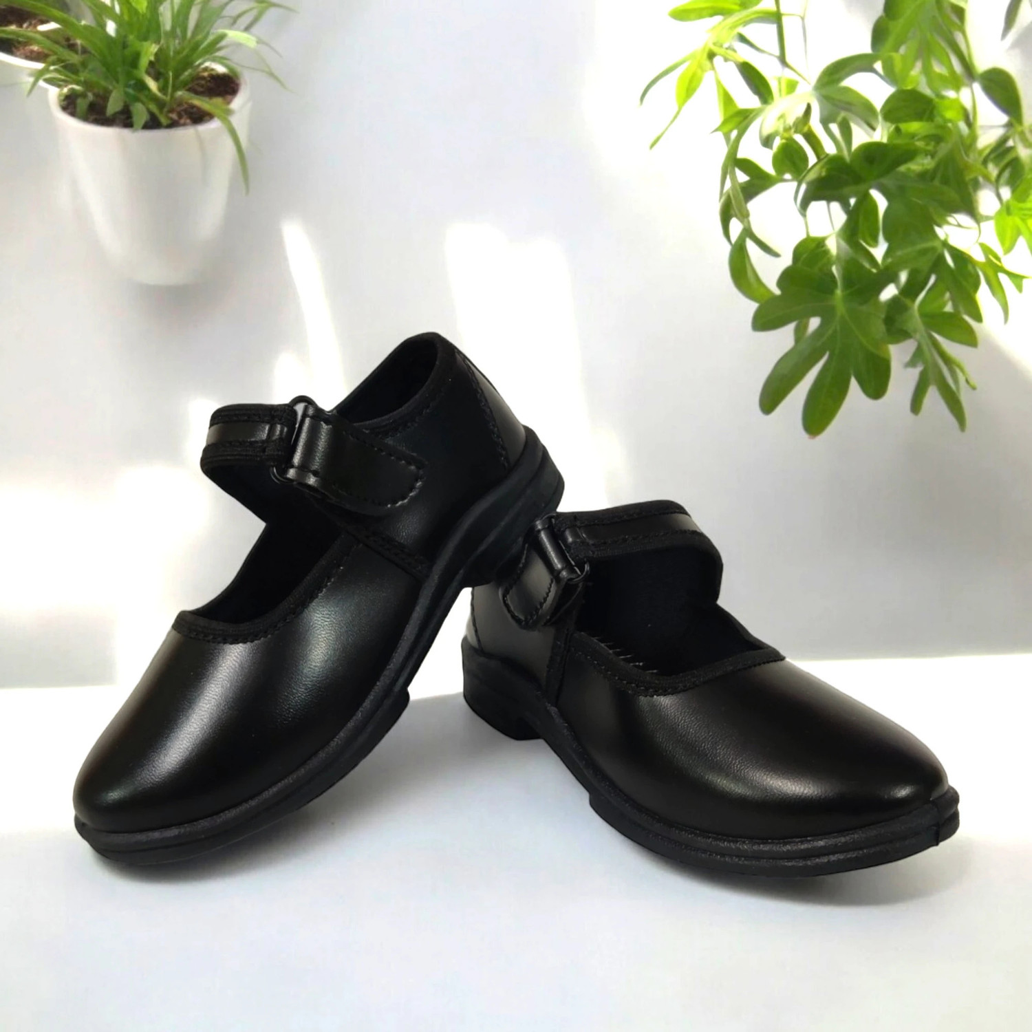 Image of school hours Girls Velcro Ballerinas