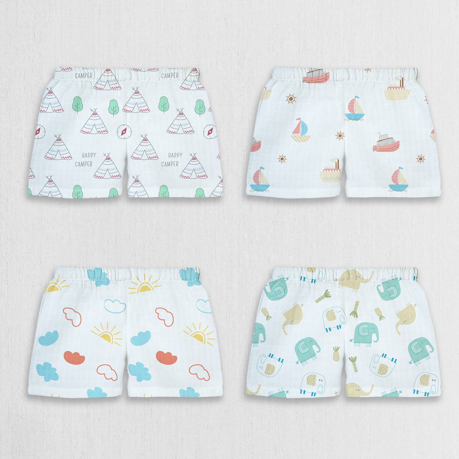 1st Step Short For Baby Boys & Baby Girls Casual Printed Pure Cotton