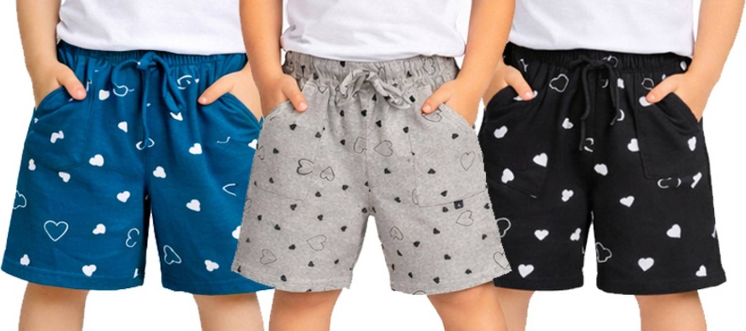 100LUCK Short For Boys Casual Printed Cotton Blend