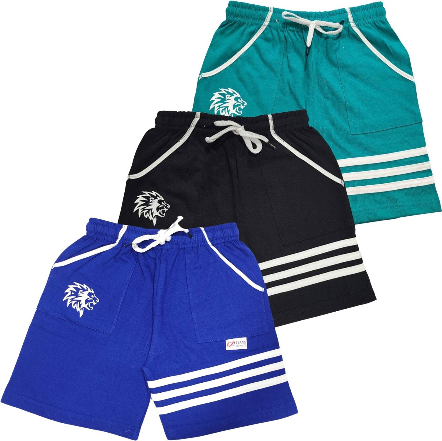 Ticoss Short For Boys & Girls Casual Striped Cotton Blend