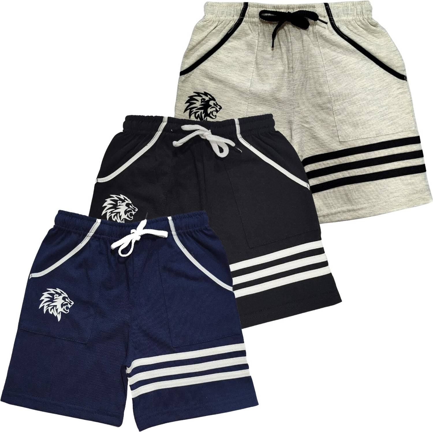 Ticoss Short For Boys & Girls Casual Striped Cotton Blend