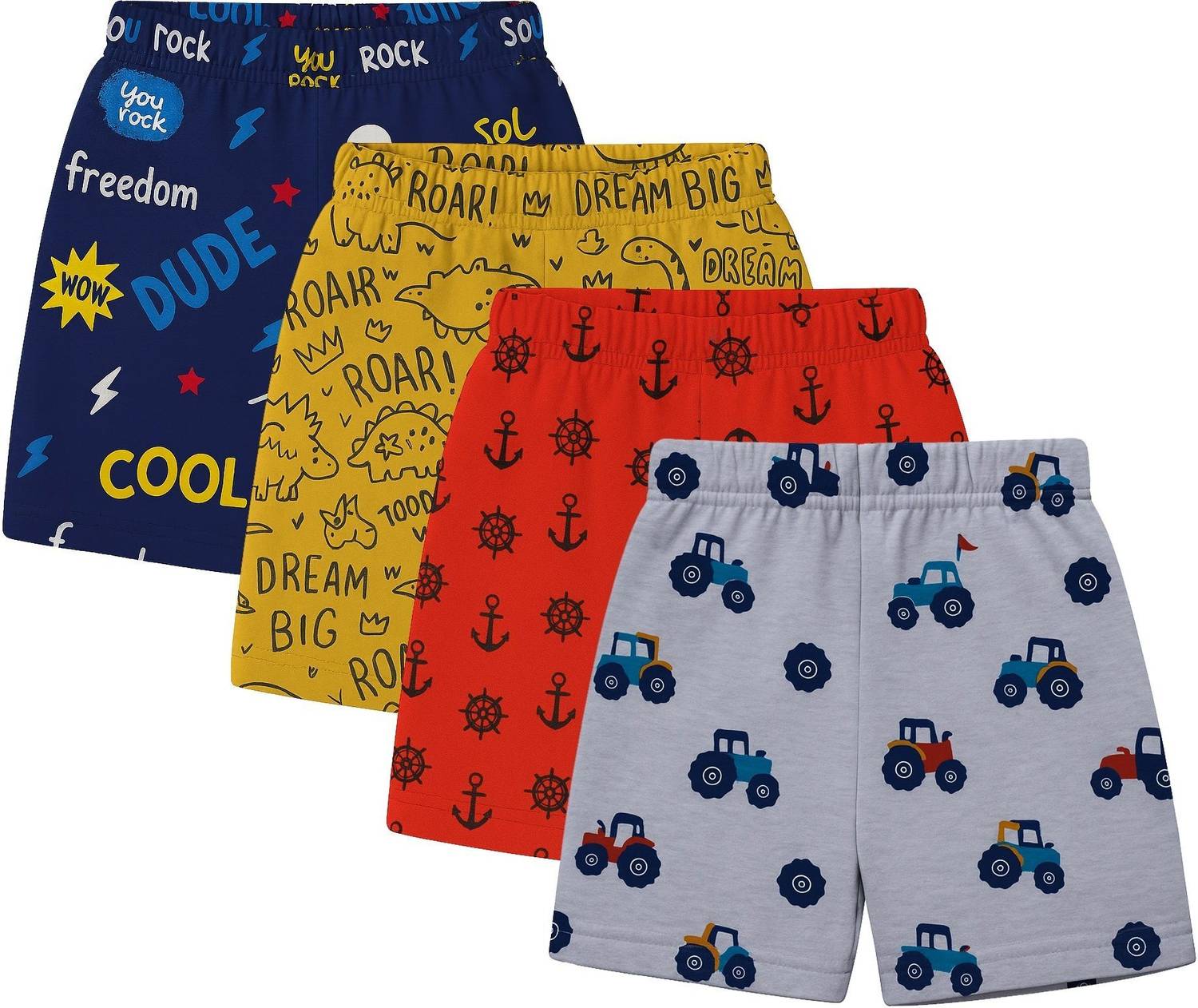 ACCOLENT Short For Boys Casual Printed Cotton Blend