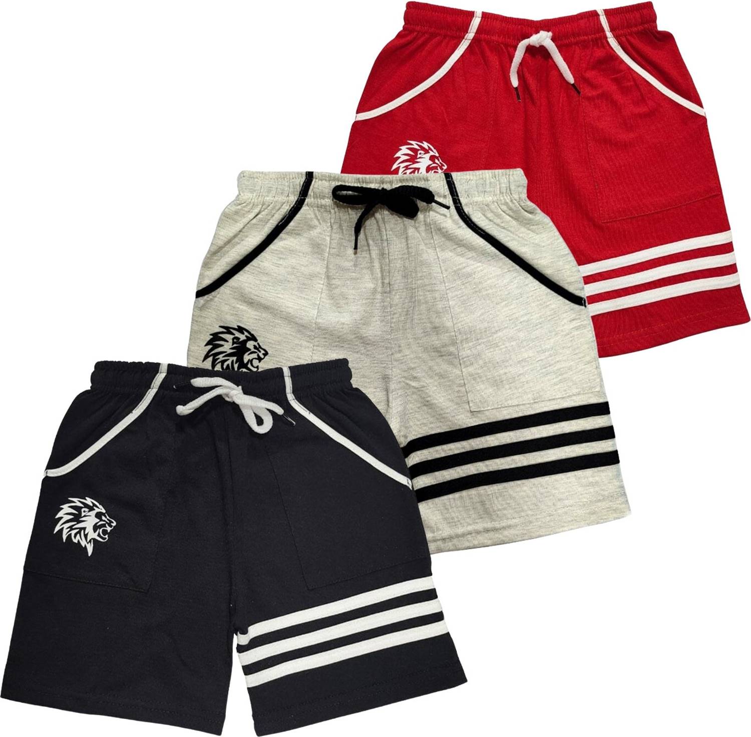 Ticoss Short For Boys & Girls Casual Striped Cotton Blend