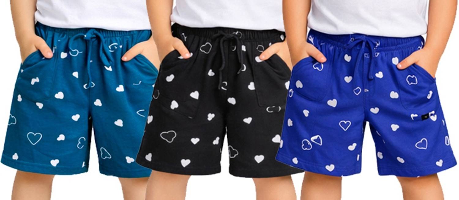 100LUCK Short For Boys Casual Printed Cotton Blend