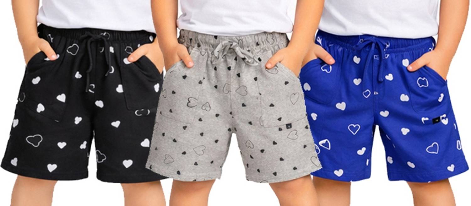 100LUCK Short For Boys Casual Printed Cotton Blend