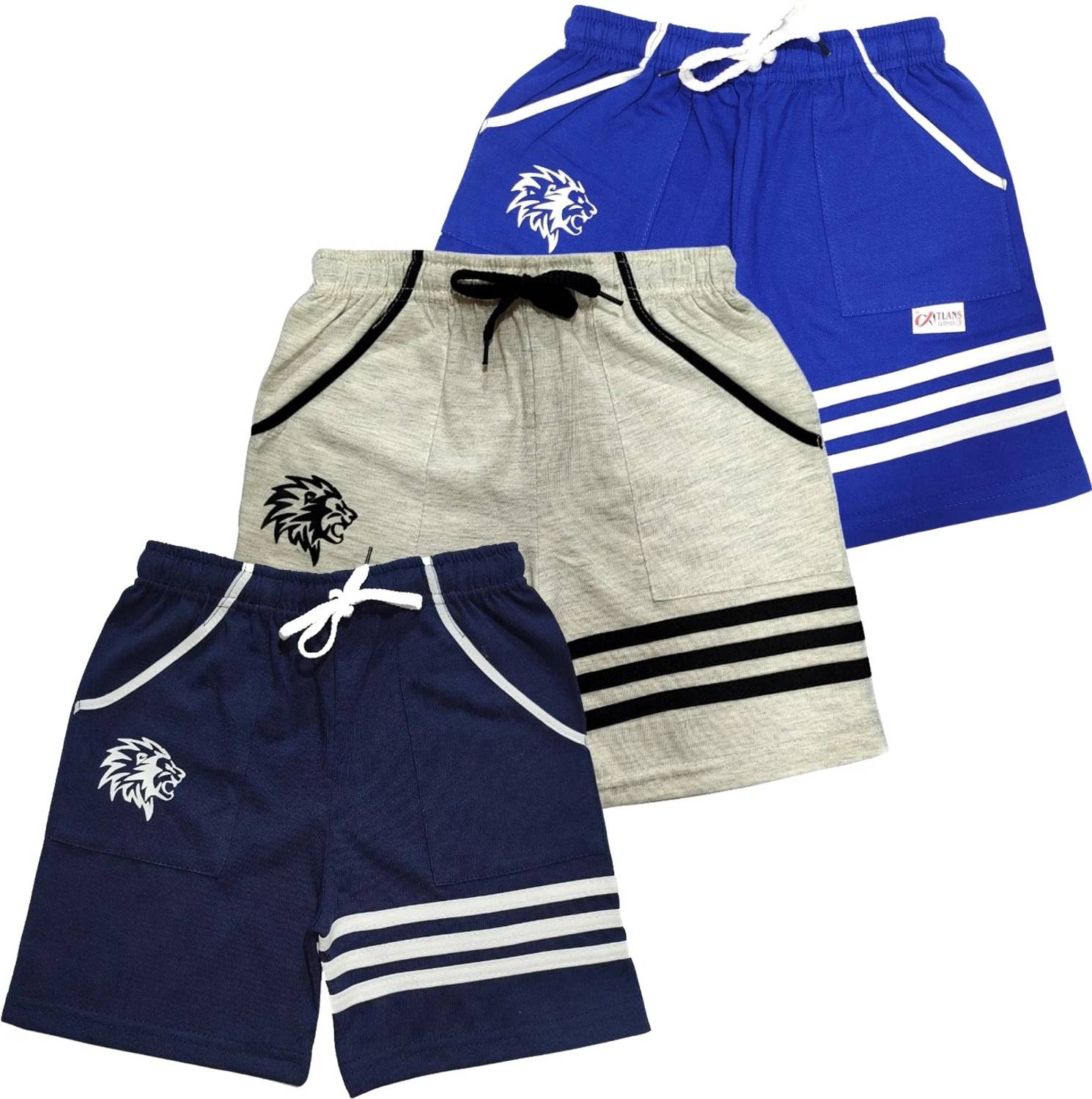 Ticoss Short For Boys & Girls Casual Striped Cotton Blend