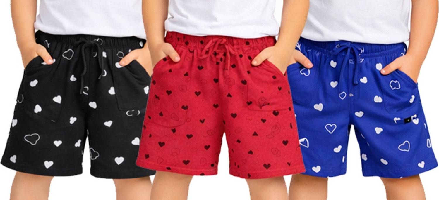 100LUCK Short For Boys Casual Printed Cotton Blend