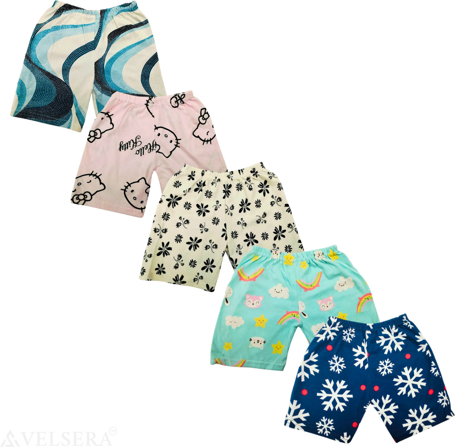 Image of VELSERA Short For Baby Boys & Baby Girls Casual Printed Pure Cotton
