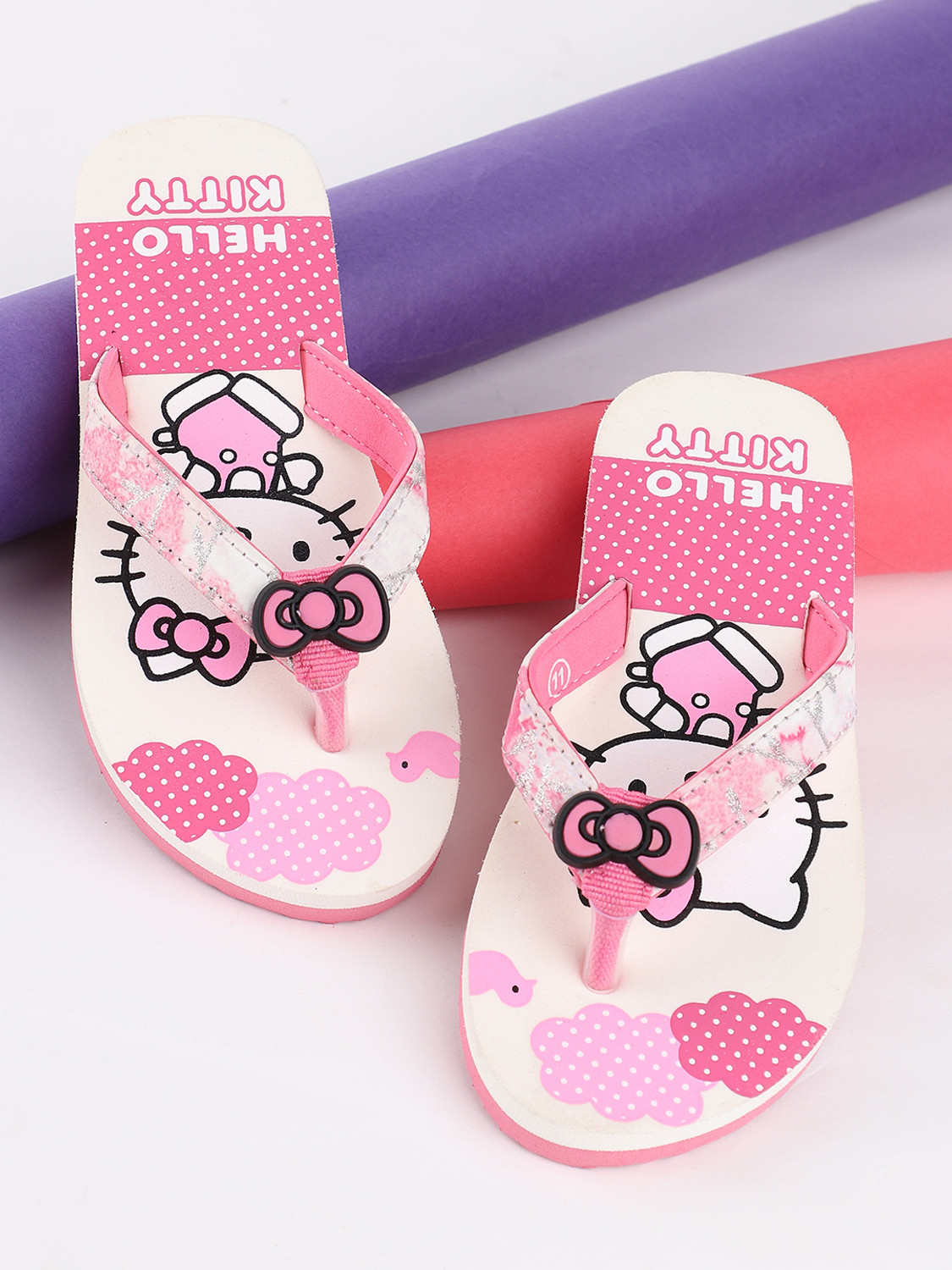 Image of kidsville Hello Kitty Girls Slip On Slipper Flip Flop