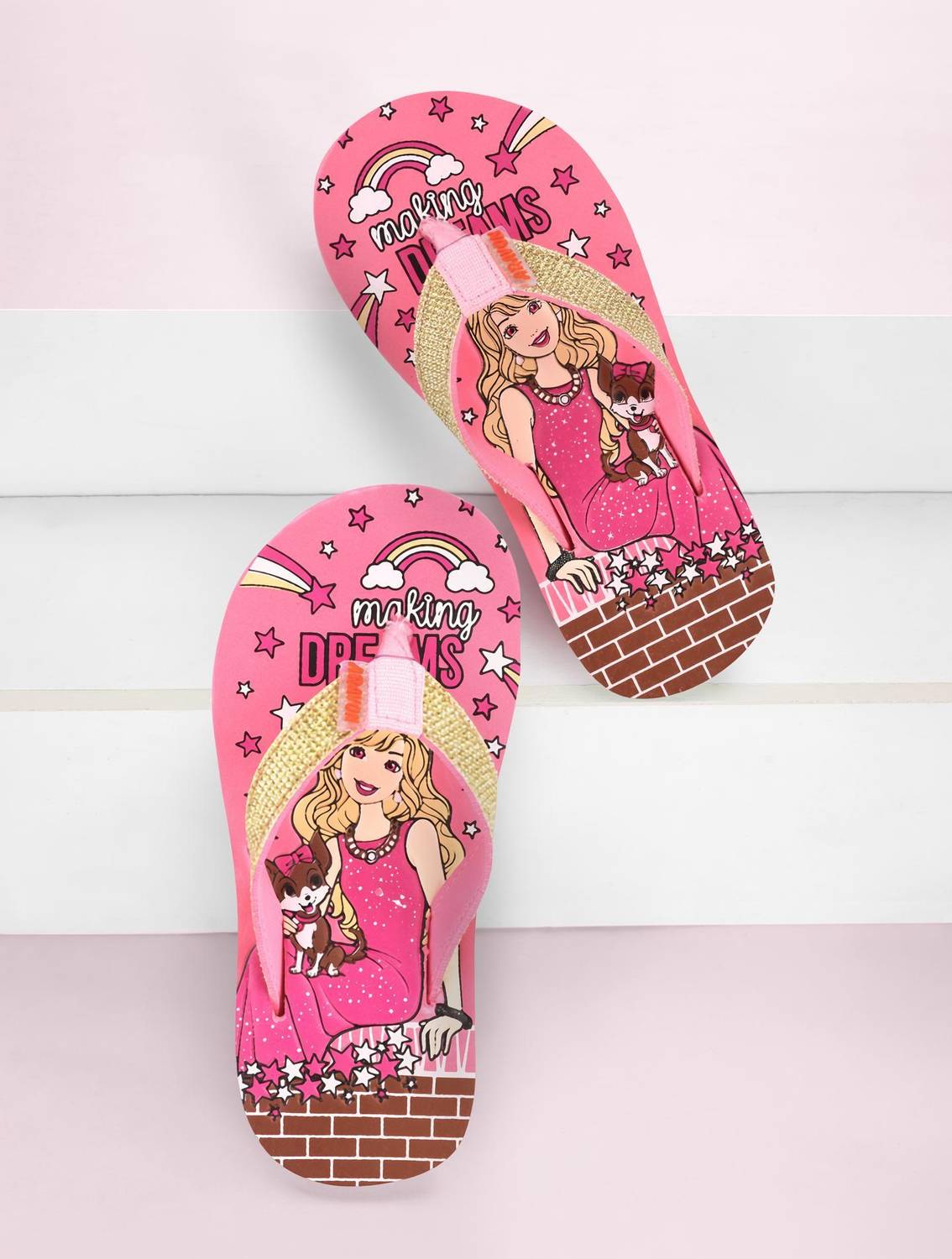 ARAVON Girls Slip On Slipper Flip Flop