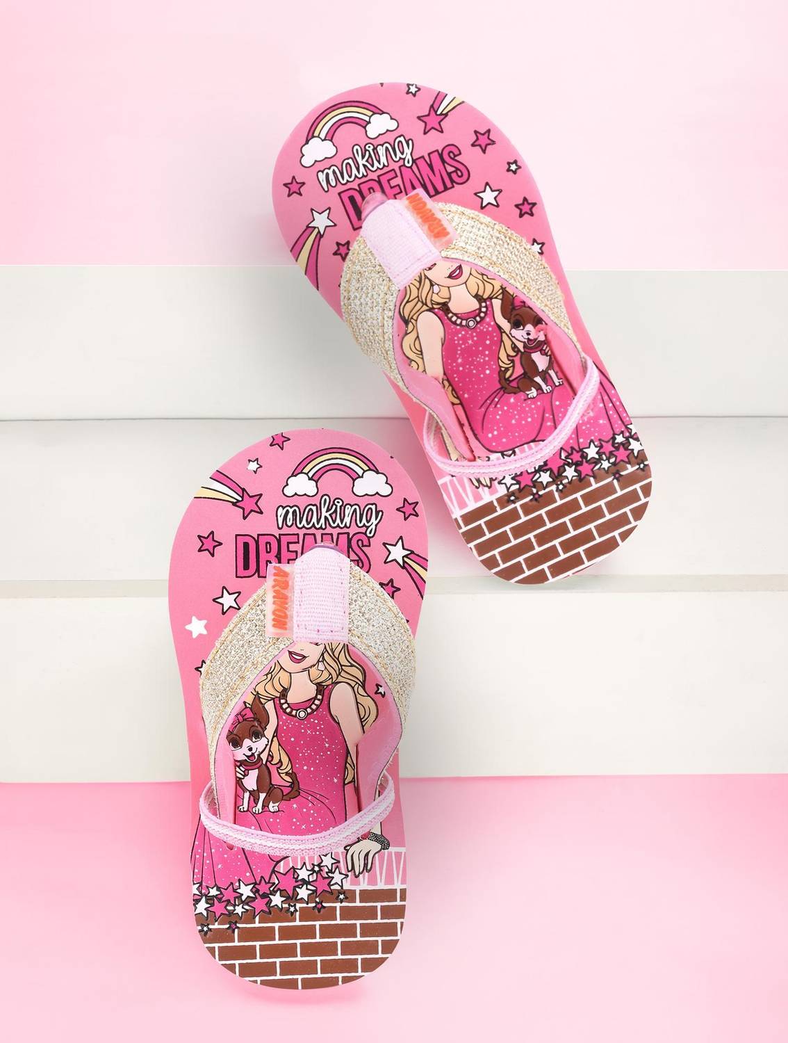 ARAVON Girls Slip On Slipper Flip Flop