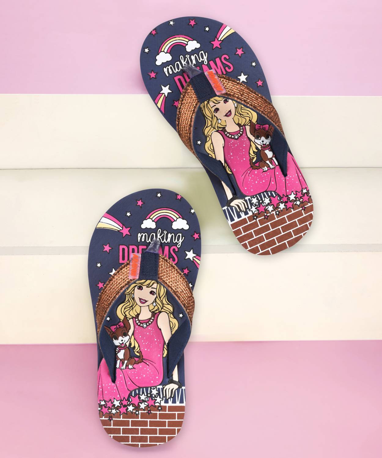 ARAVON Girls Slip On Slipper Flip Flop