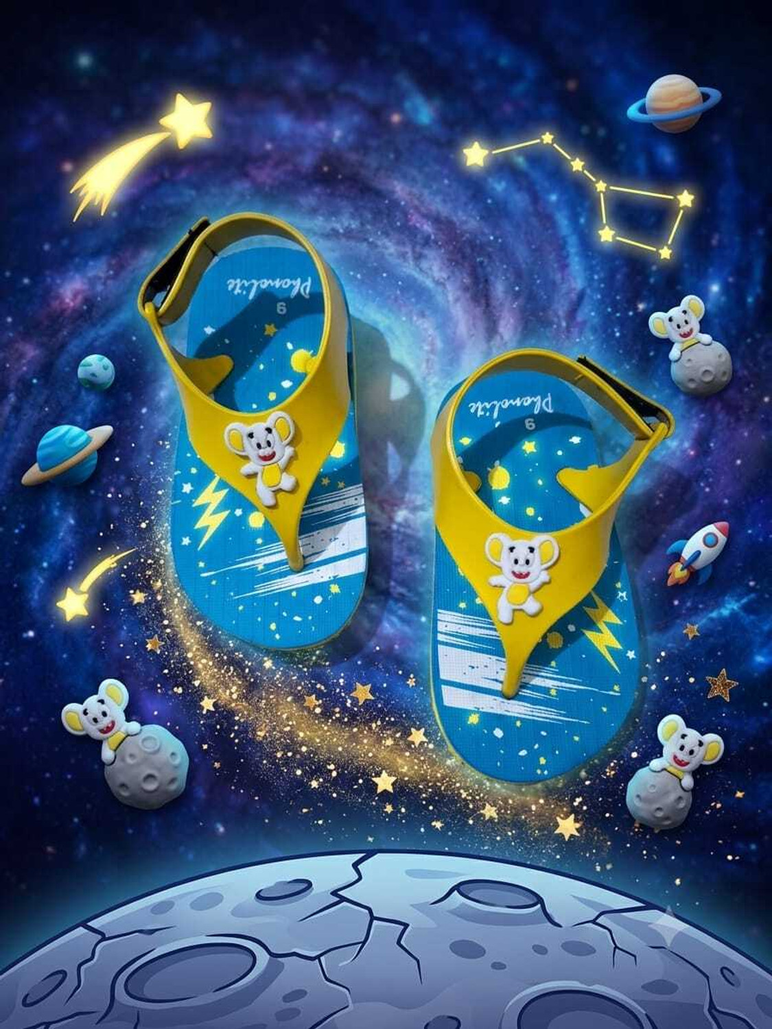 Image of Phonolite Boys & Girls Velcro & Strap Slipper Flip Flop