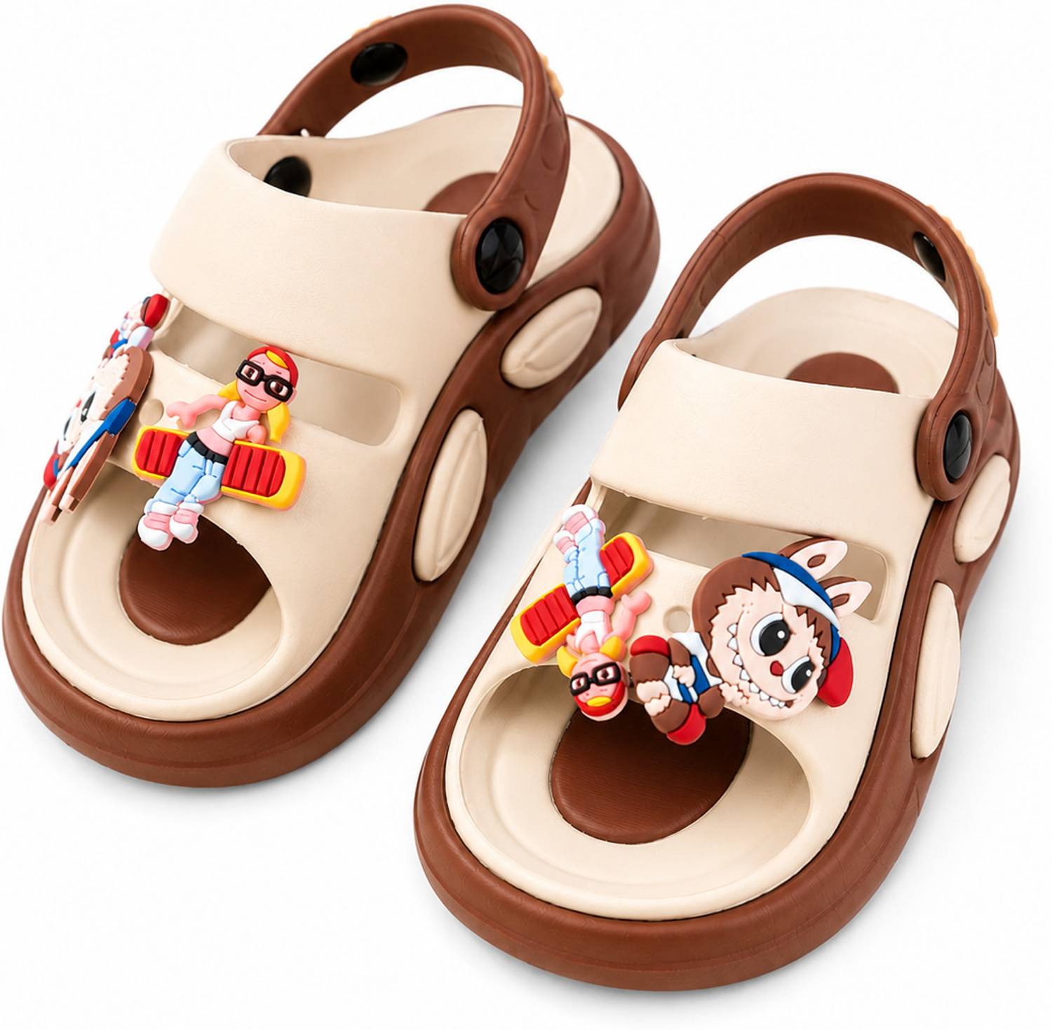 bachuaa Boys & Girls Brown Strap Slipper Flip Flop - Image 1