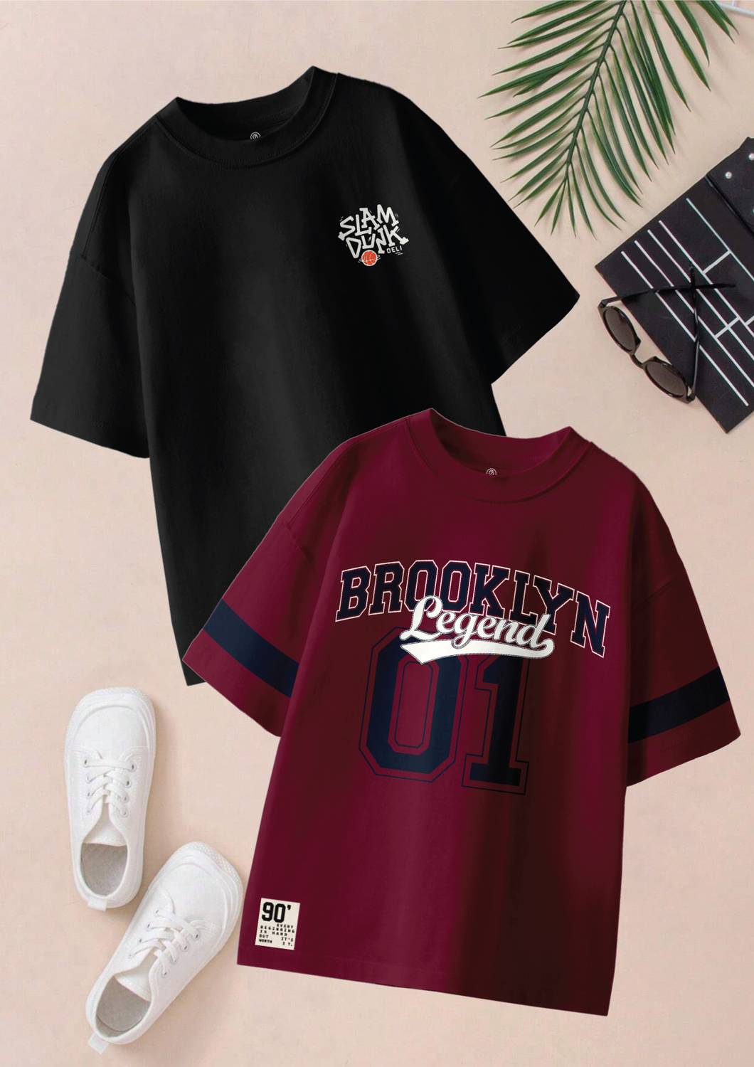 Codez Boys Multicolor Oversized Cotton T-Shirt - Image 1