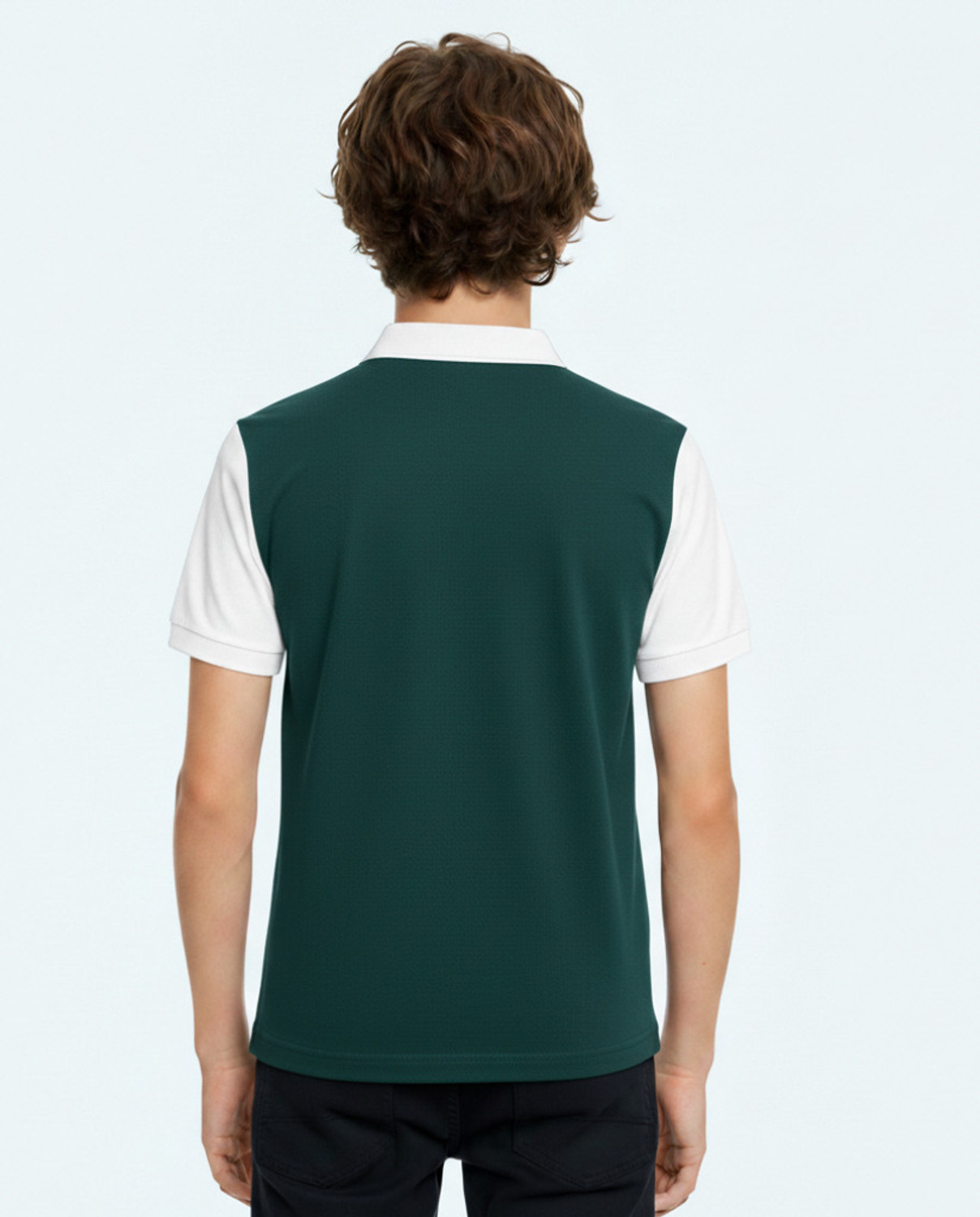 Image of Try This Boys Colorblock Cotton Blend Regular T Shirt (White, Green, Pack of 1)