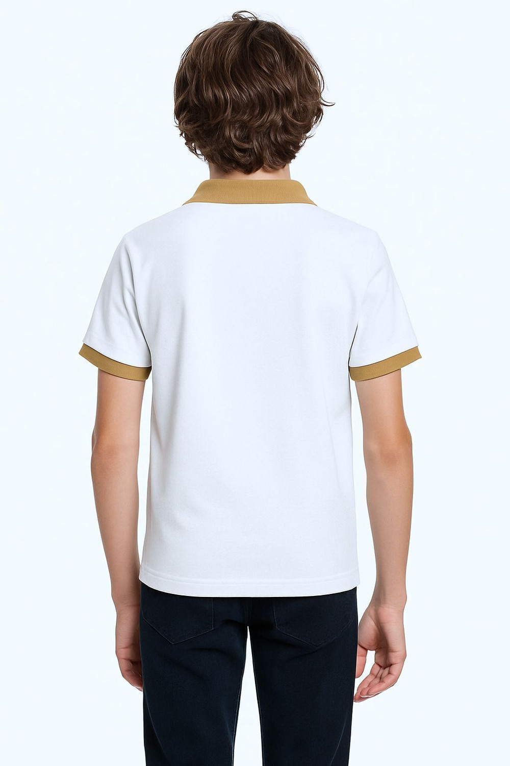 Image of Try This Boys Colorblock Cotton Blend Regular T Shirt (White, Brown, Pack of 1)