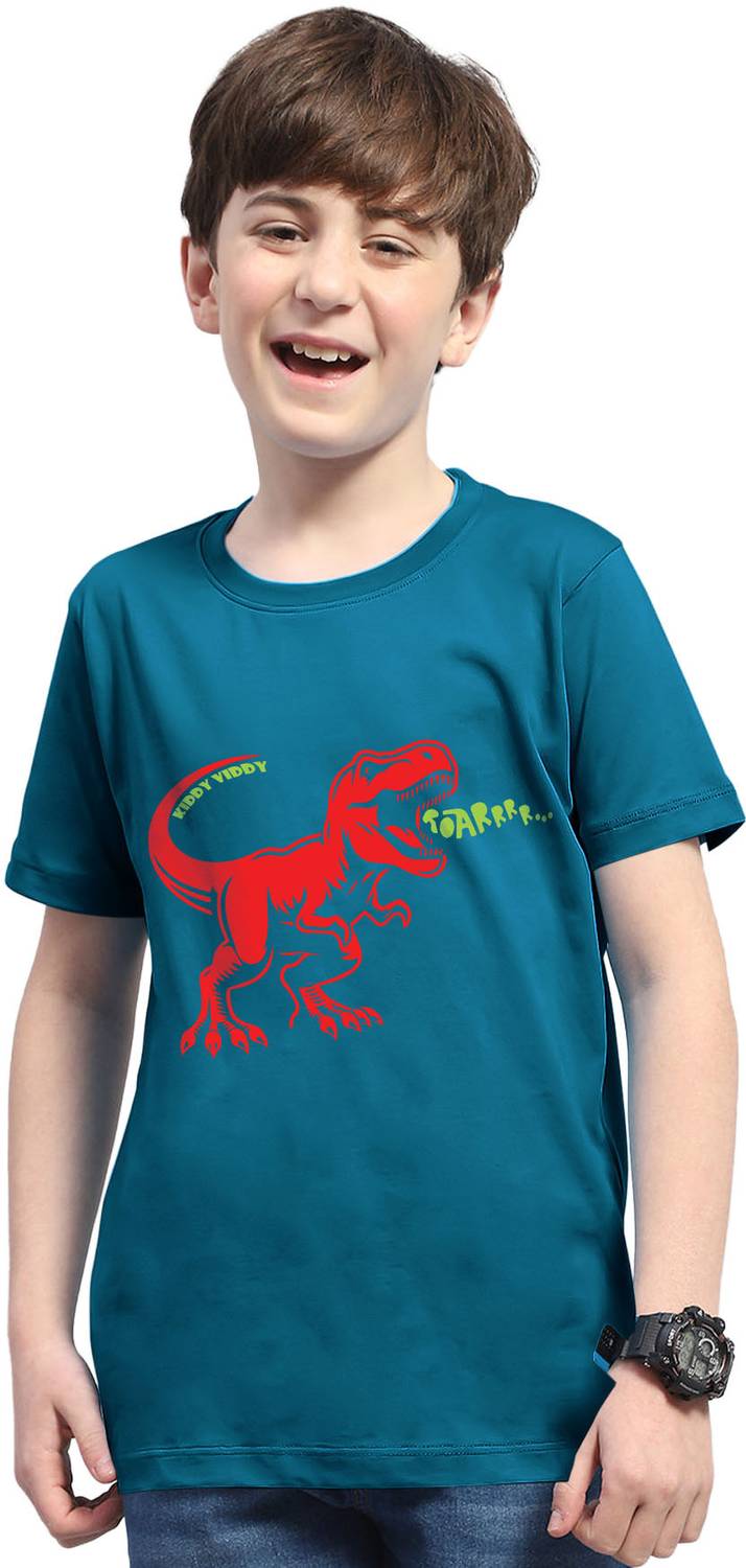 AOOSH Boys Printed Cotton Blend Regular T Shirt