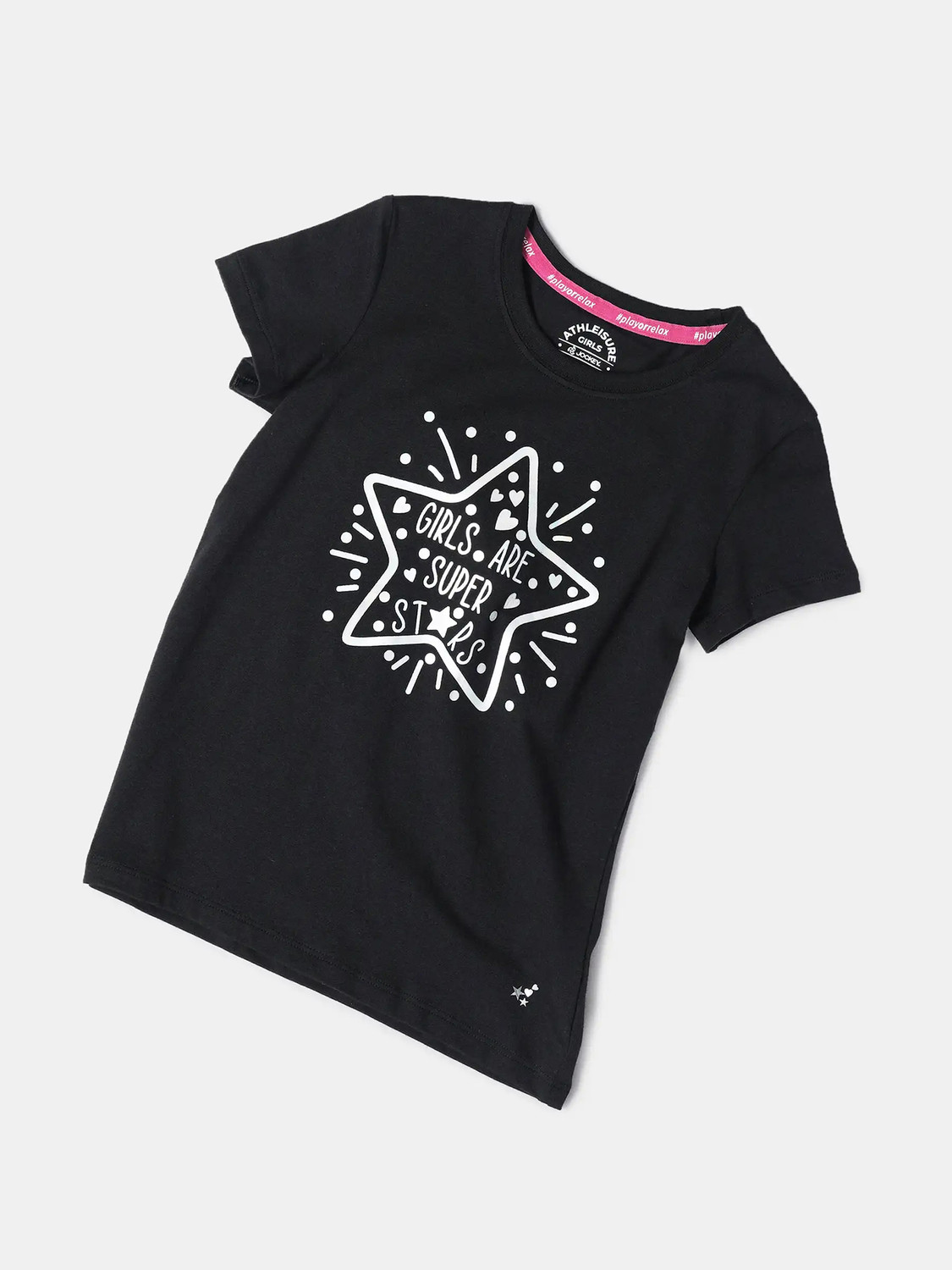 Image of JOCKEY Girls Graphic Print Pure Cotton Regular T Shirt