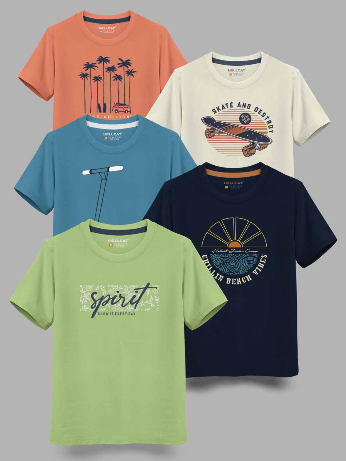Hellcat Boys Printed Cotton Blend Regular T Shirt