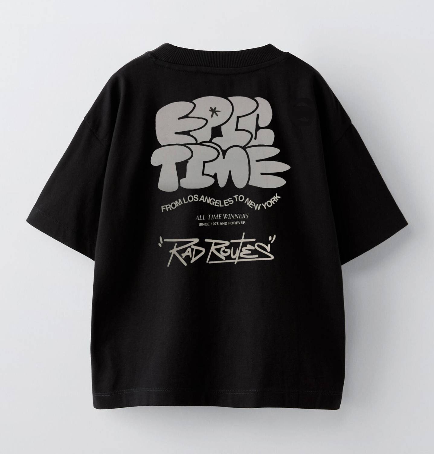 Alan Boys Black Oversized T-Shirt - Image 2