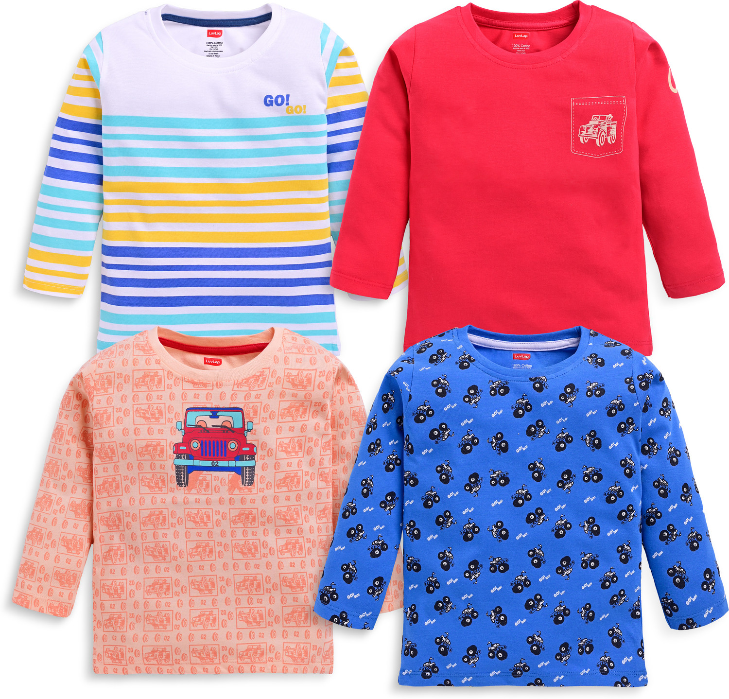 LuvLap Baby Boys Printed Pure Cotton Regular T Shirt