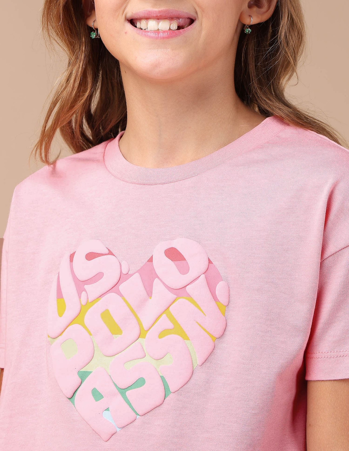 Image of U.S. POLO ASSN. Girls Printed Pure Cotton Regular T Shirt