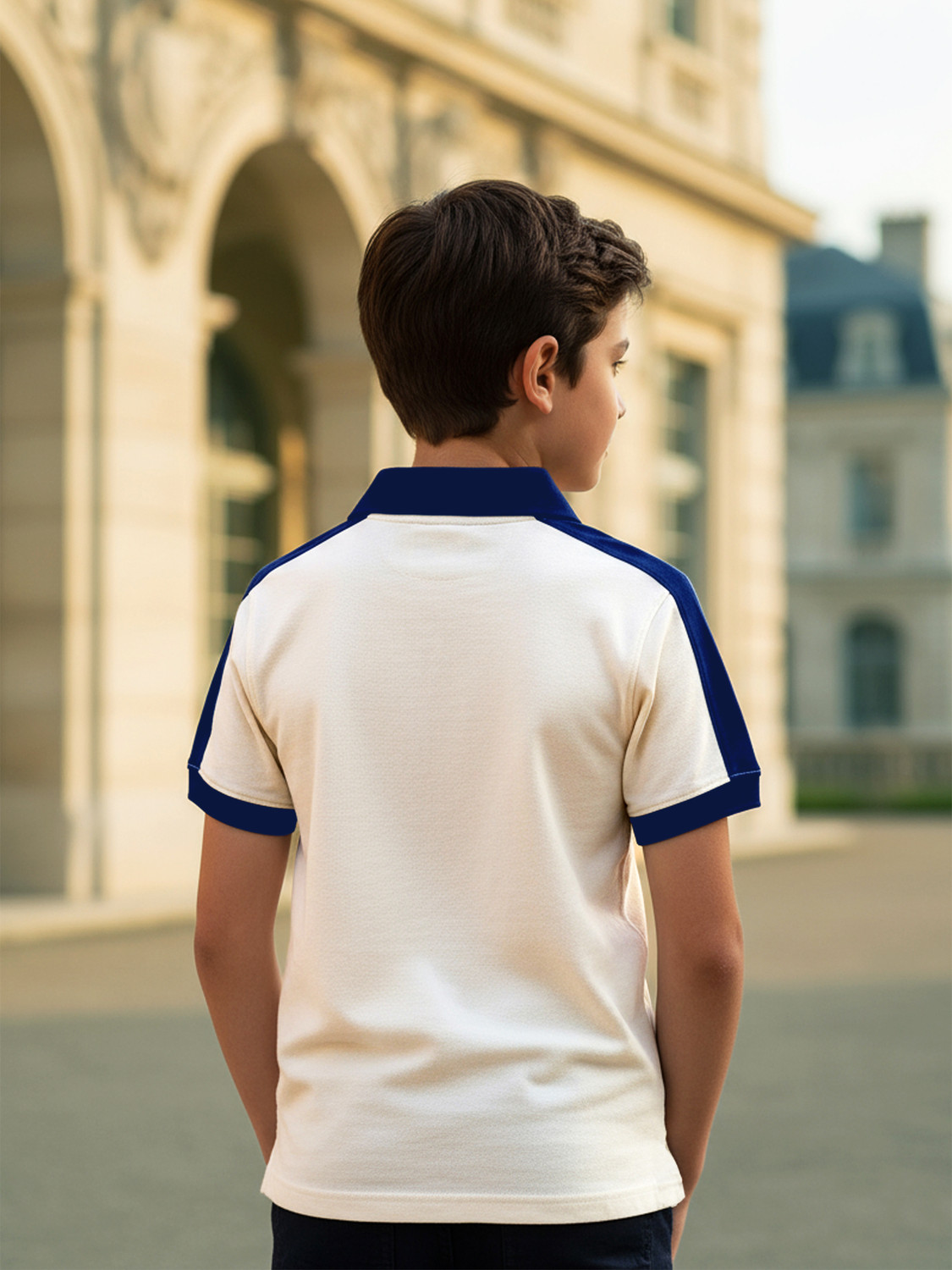 Image of FROSEN FOX Boys Self Design Pure Cotton Regular T Shirt